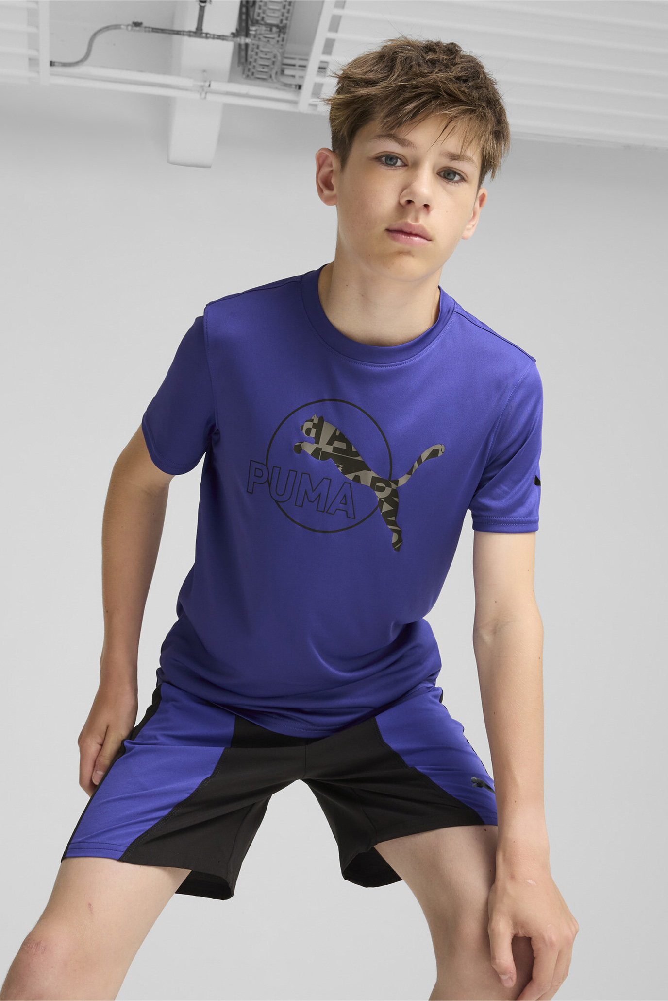 Детская синяя футболка PUMA FIT Tee Youth 1