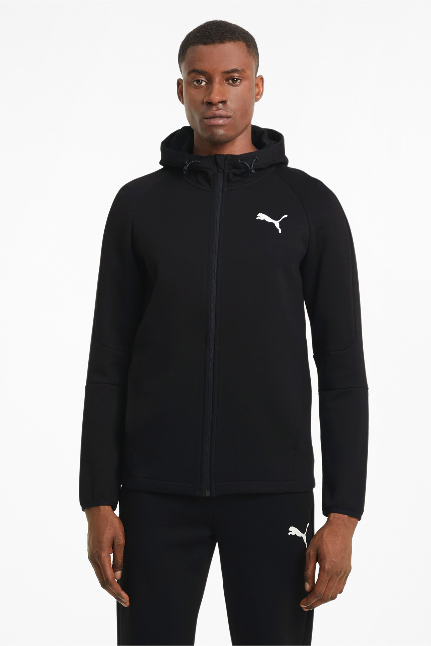 Мужское черное худи Evostripe Full-Zip Hoodie 1