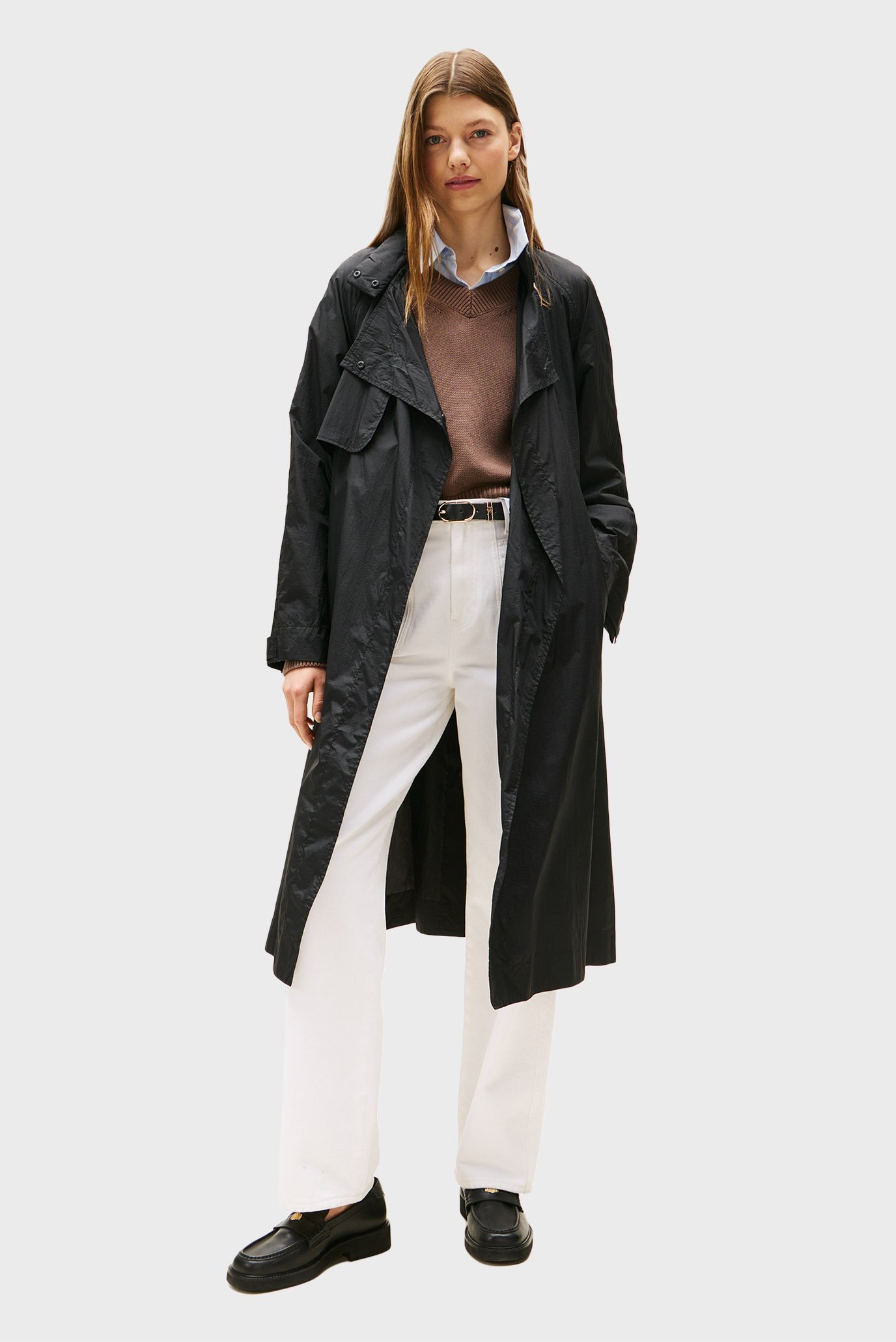 Женский черный плащ UL NYLON LONG PACKABLE Черный L Tommy Hilfiger WW0WW46445 Женский черный плащ UL NYLON LONG PACKABLE Черный L Tommy Hilfiger WW0WW46445