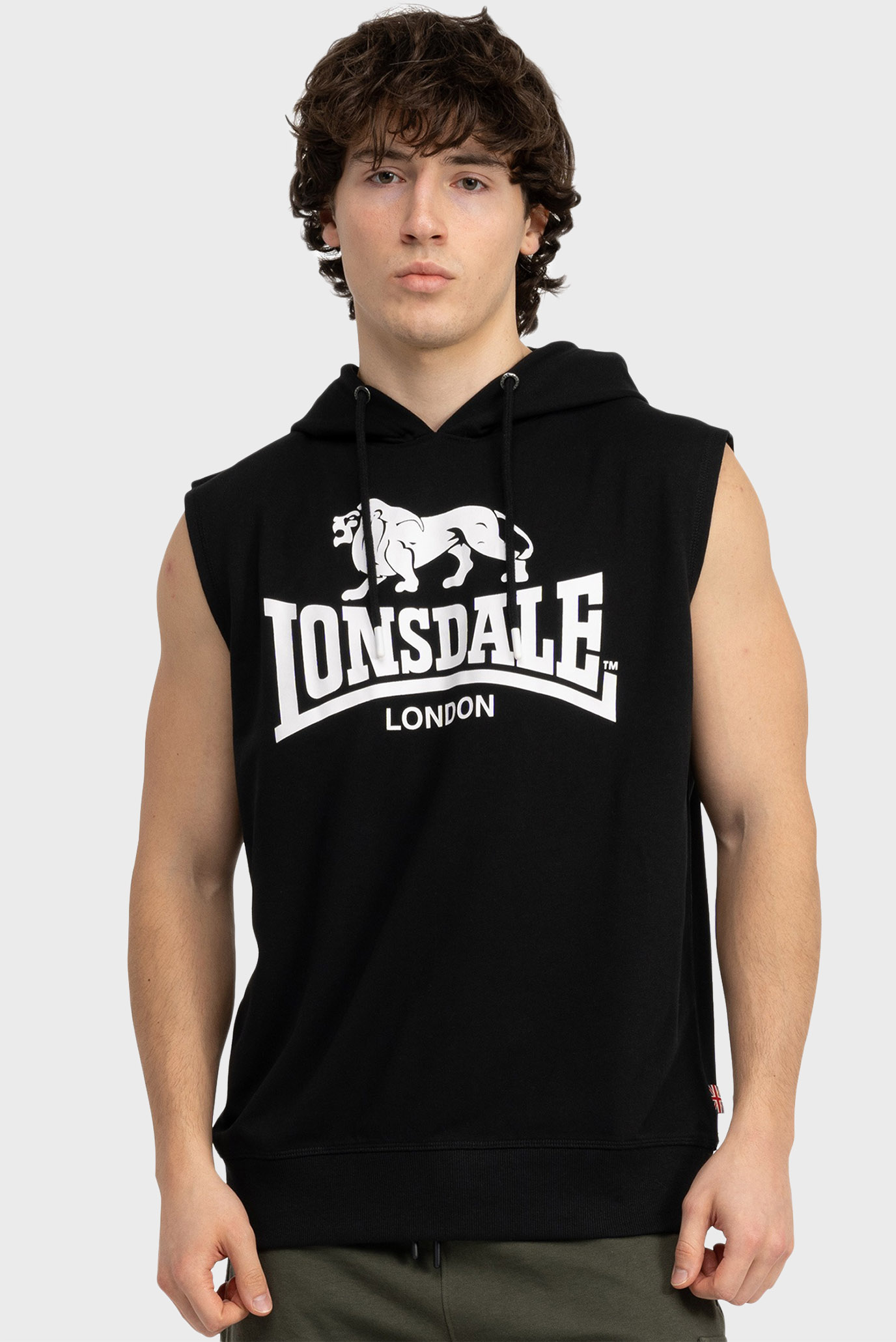 Мужское черное худи BIGNOR Черный S Lonsdale 117700 Мужское черное худи BIGNOR Черный S Lonsdale 117700