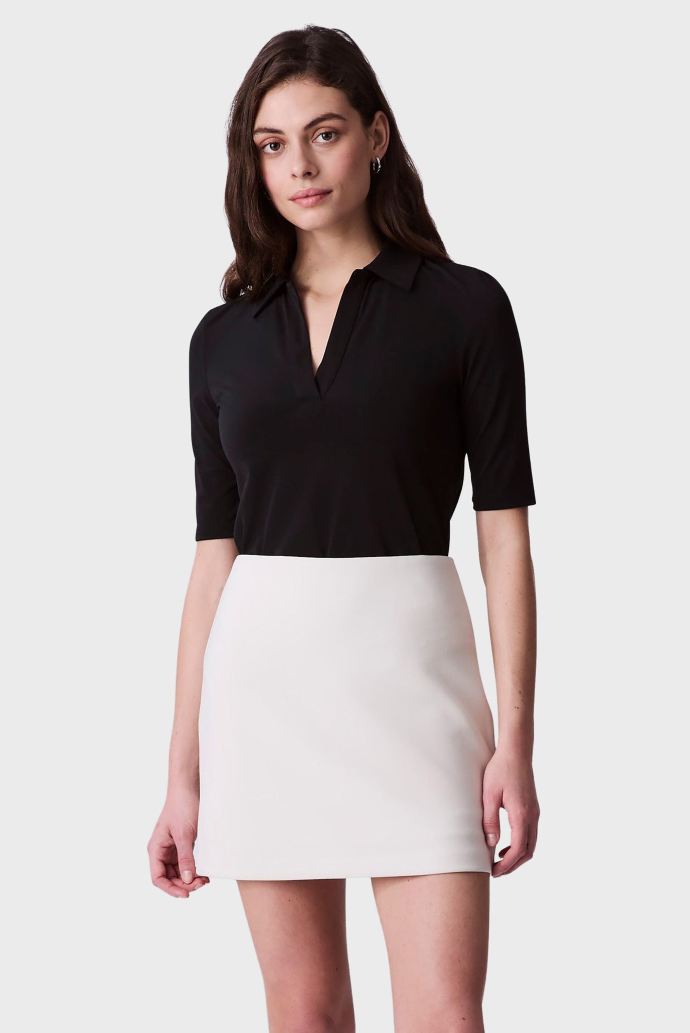 Женское черное поло HS CREPE JERSEY POLO Черный M Calvin Klein LV044C221G Женское черное поло HS CREPE JERSEY POLO Черный M Calvin Klein LV044C221G
