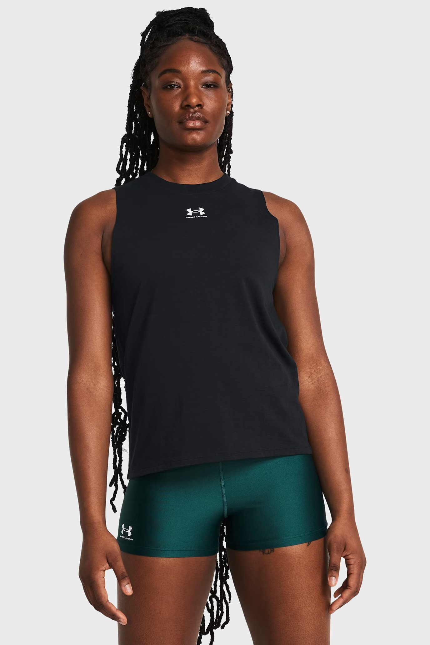 Женская черная майка Campus Muscle Tank Черный S Under Armour 1383659-001 Женская черная майка Campus Muscle Tank Черный S Under Armour 1383659-001