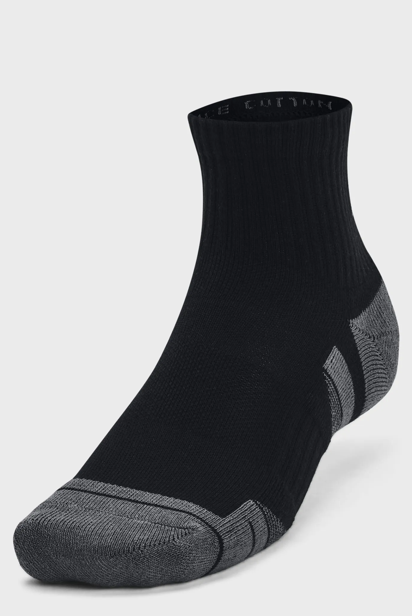 Черные носки (3 пары) UA Performance Cotton 3p Qtr 4