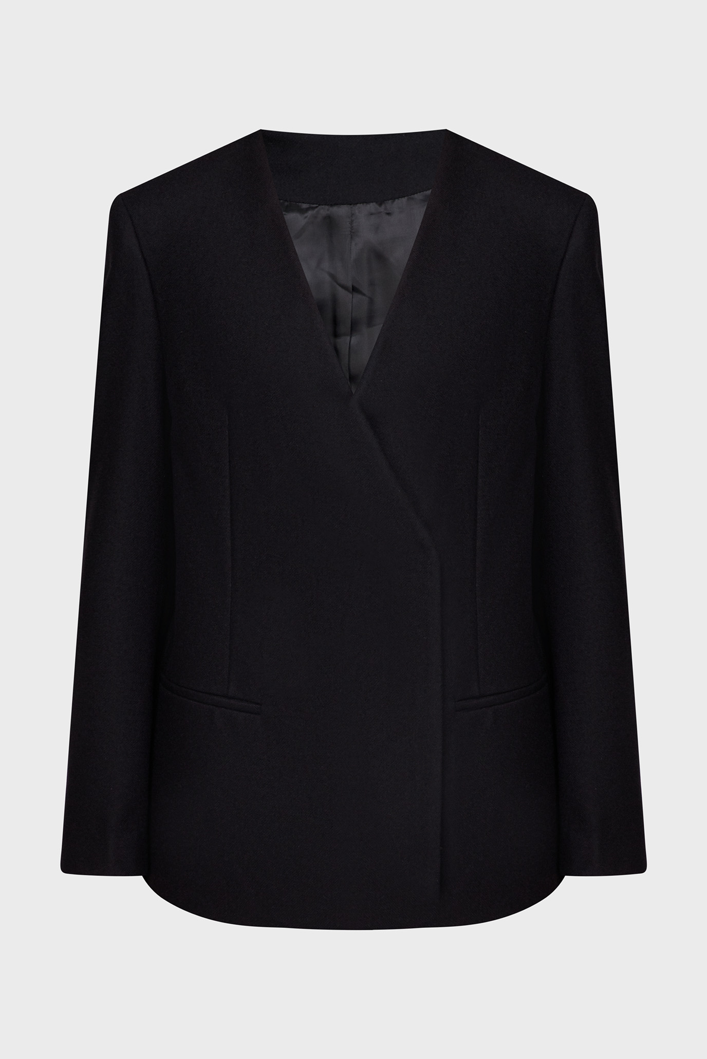 Женский черный шерстяной жакет SOFT WOOL TAILORED BLAZER 1