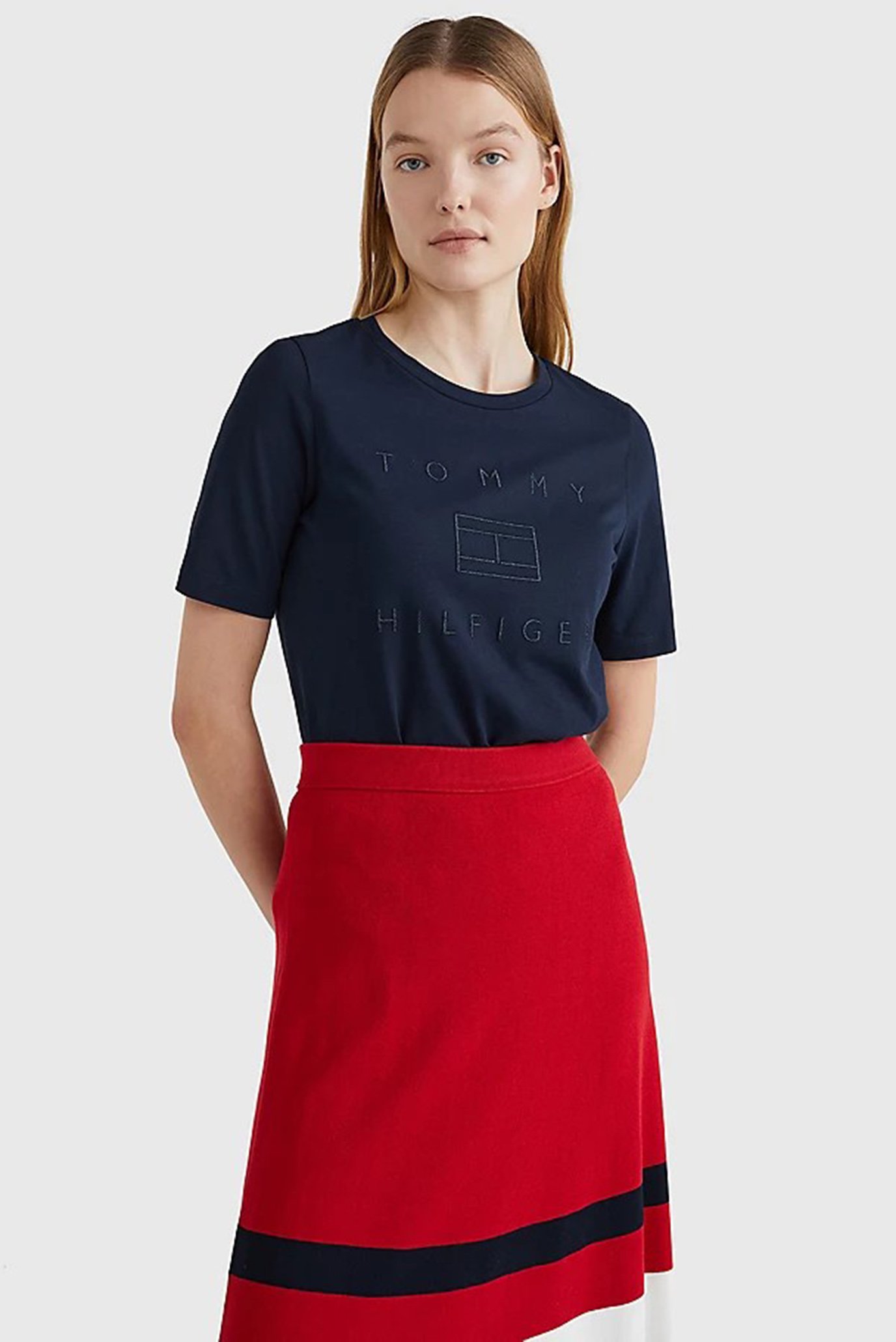 Женская темно-синяя футболка REGULAR METALLIC C-NK TEE 1