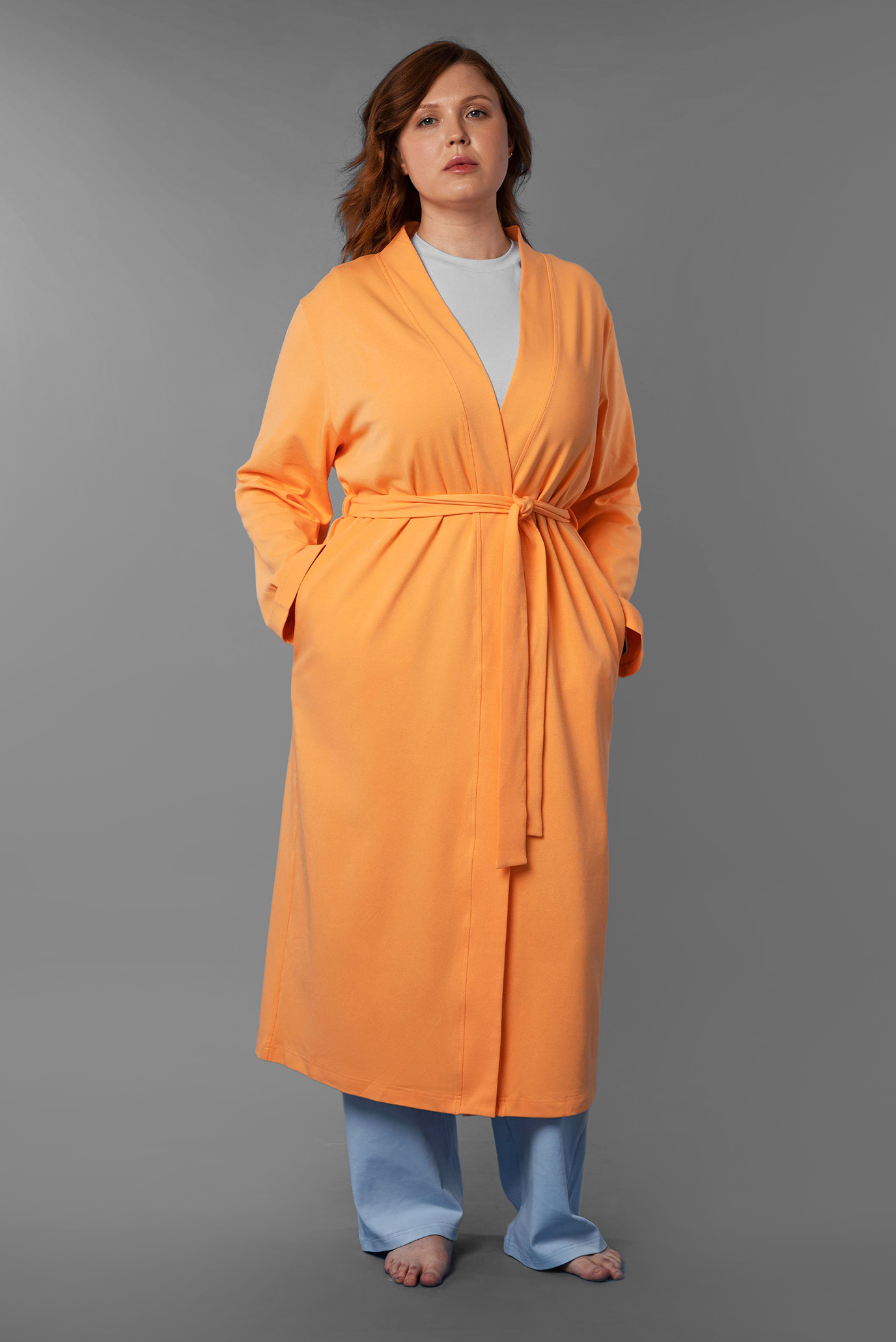 Женский оранжевый халат 1