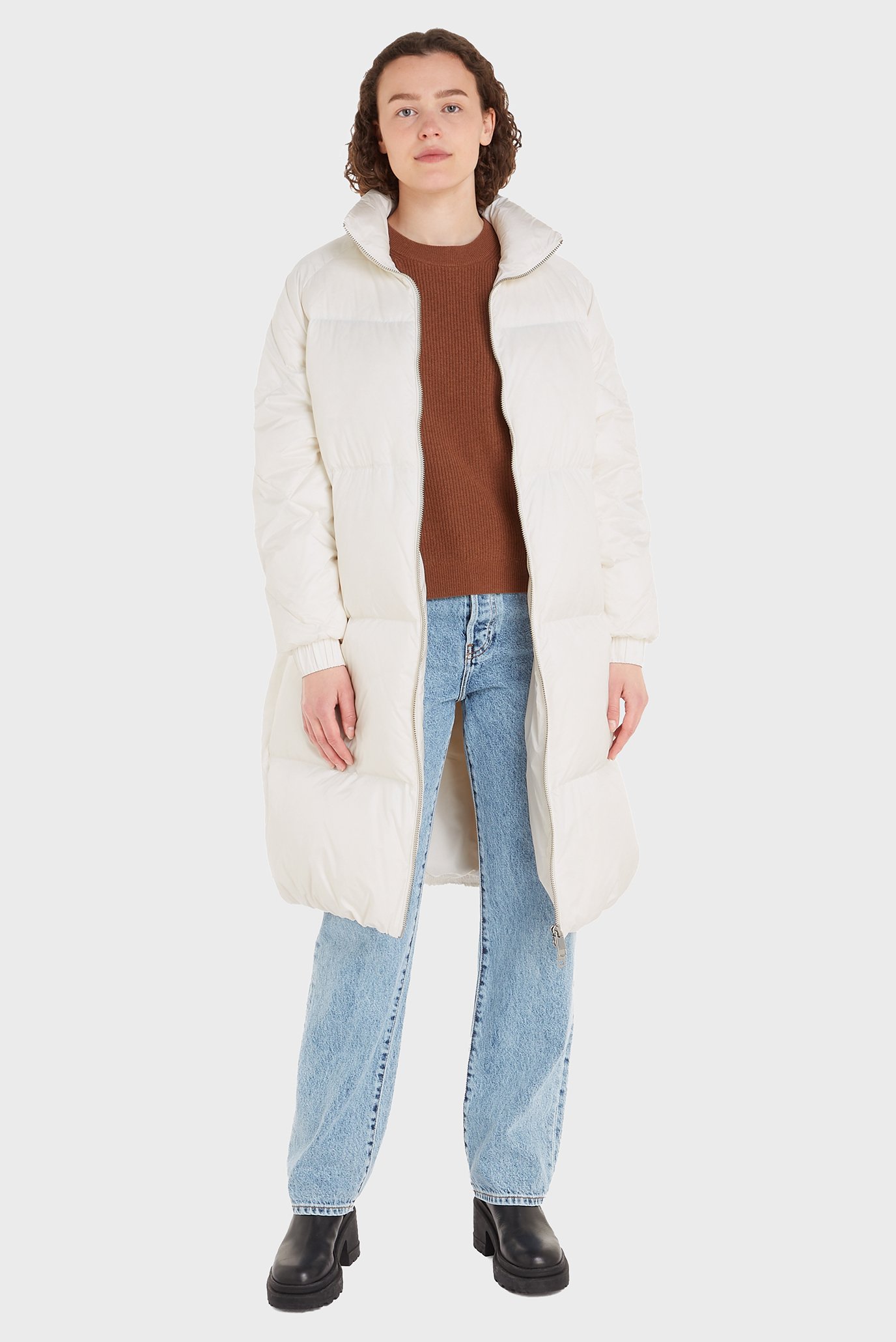 Женский белый пуховик MODERN WAISTED HDD Белый L Tommy Hilfiger WW0WW38918