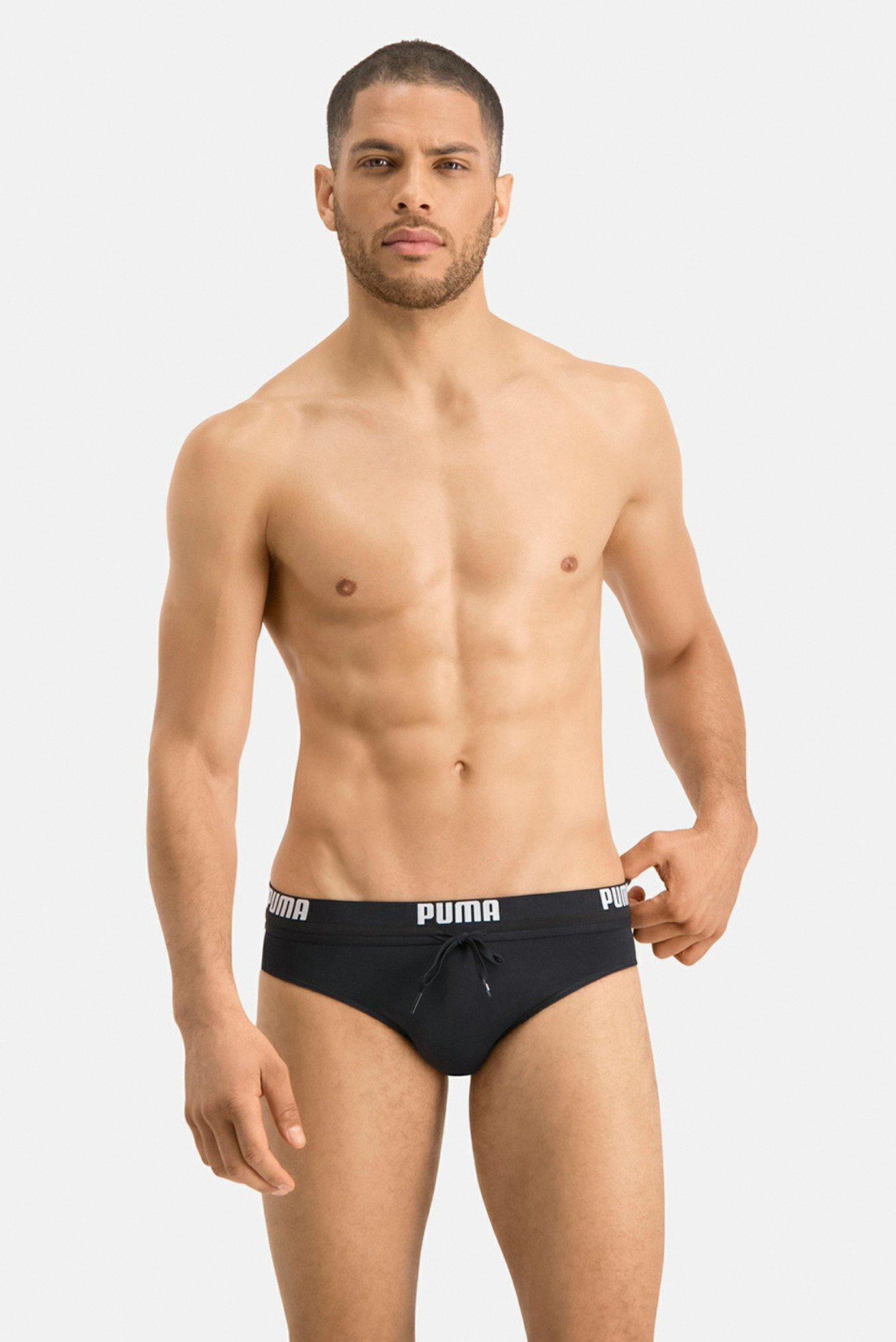 Мужские черные плавки PUMA Swim Men Logo Swim Brief 1
