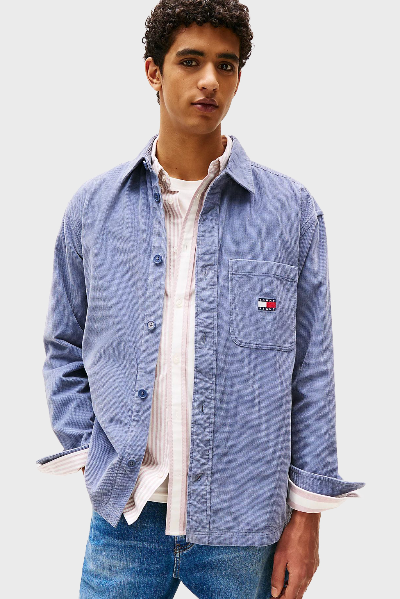 Мужская синяя рубашка BRICK CORD Синий XL Tommy Jeans DM0DM21698 Мужская синяя рубашка BRICK CORD Синий XL Tommy Jeans DM0DM21698