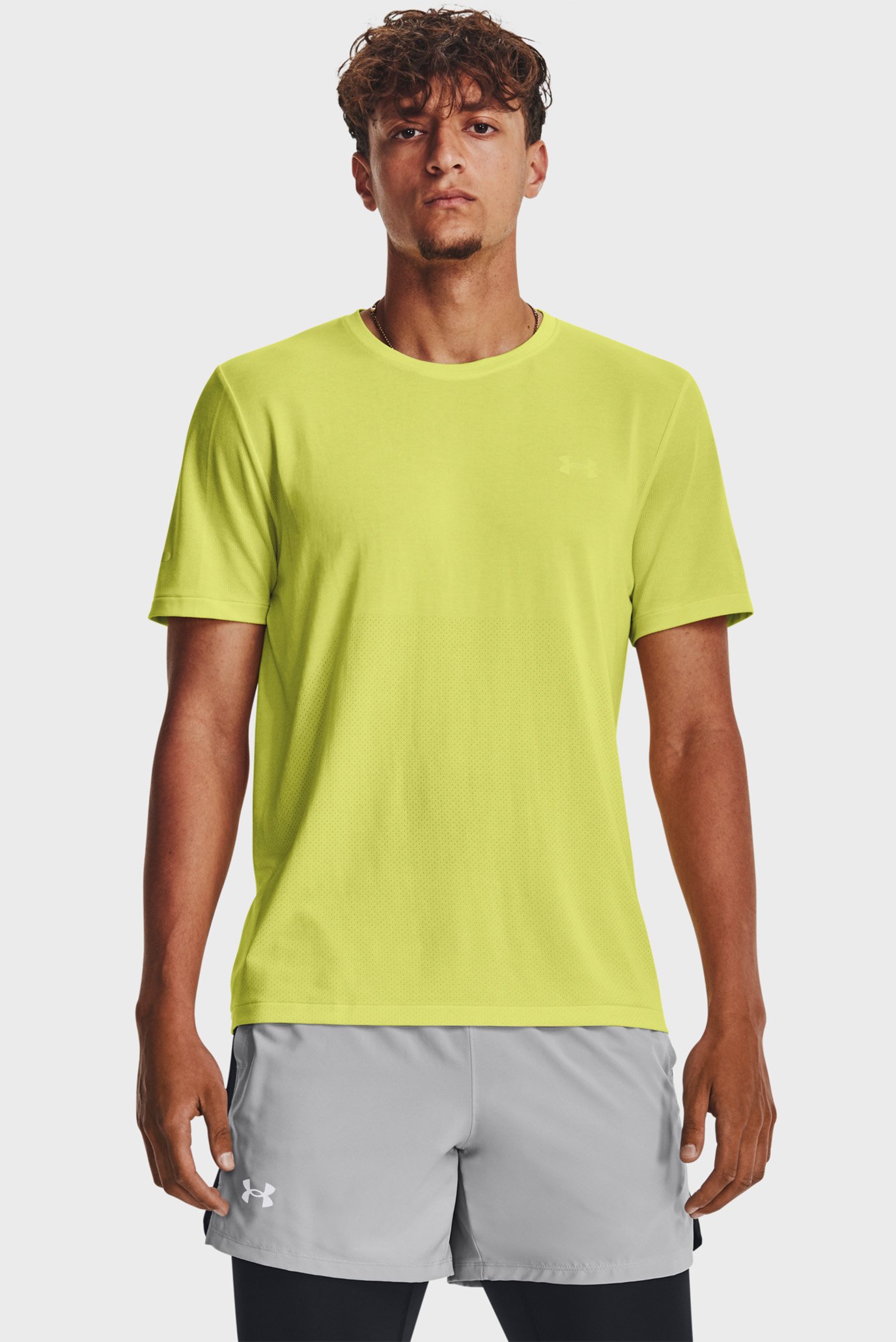 Мужская желтая футболка UA SEAMLESS STRIDE SS 1