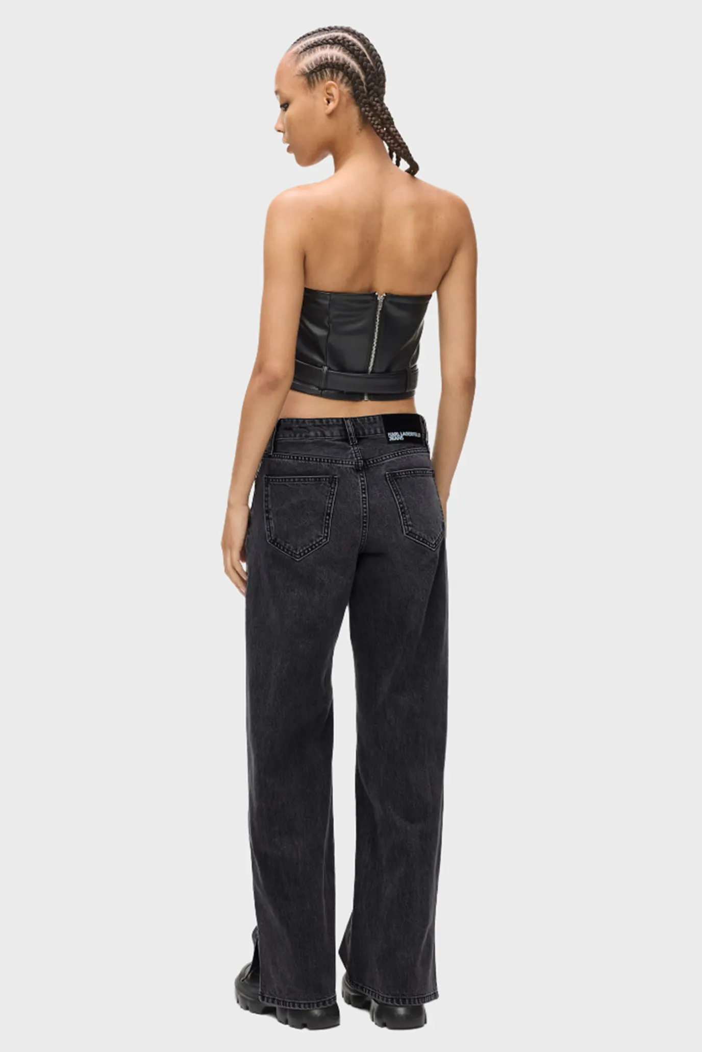 Женские черные джинсы wide leg 3