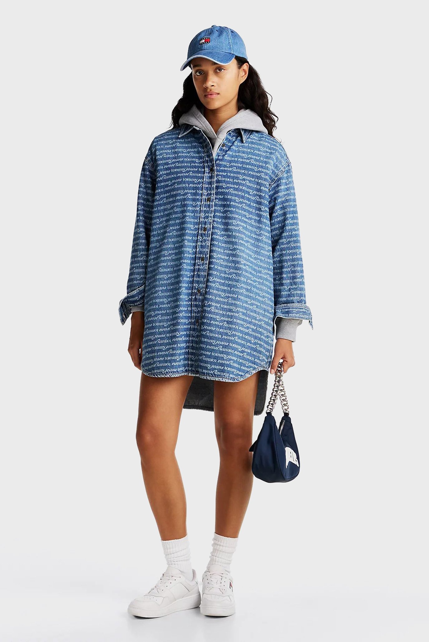 Женское синее джинсовое платье с узором RELAXED SHIRT DRESS 1