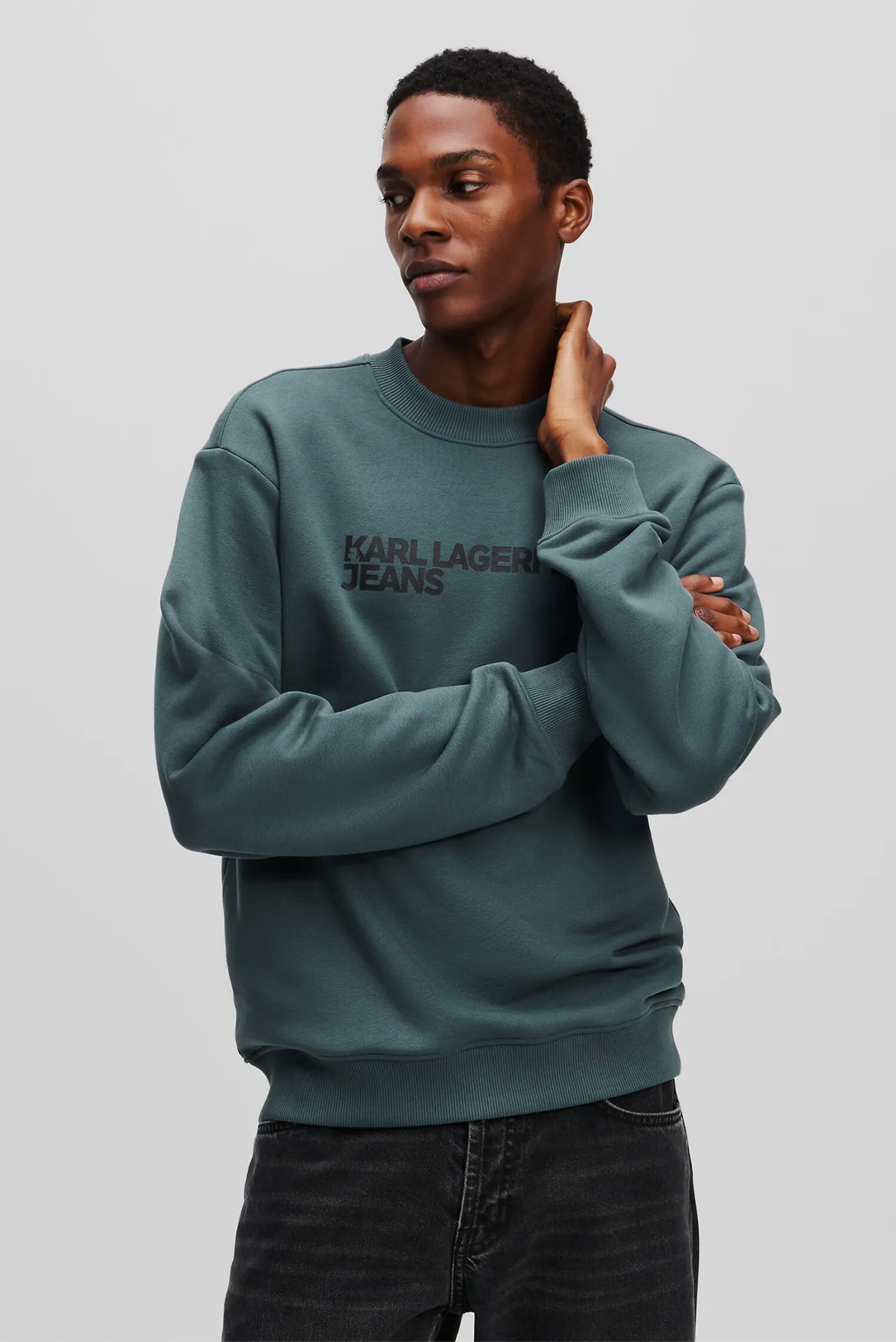 Мужской бирюзовый свитшот KLJ REG ESSENTIAL LOGO SWEAT 1