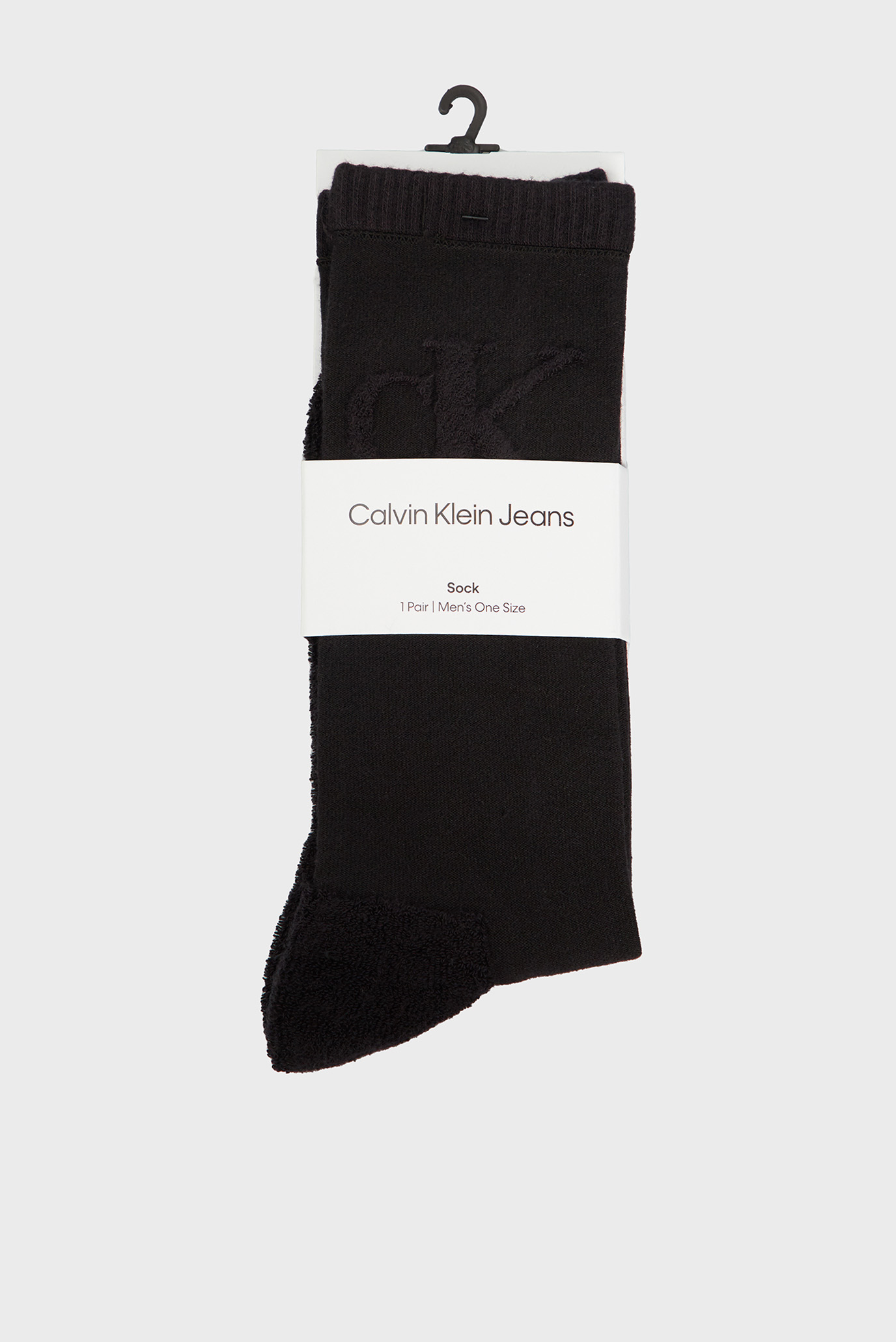 Мужские черные носки CKJ MEN SOCK INSIDE OUT TERRY 1