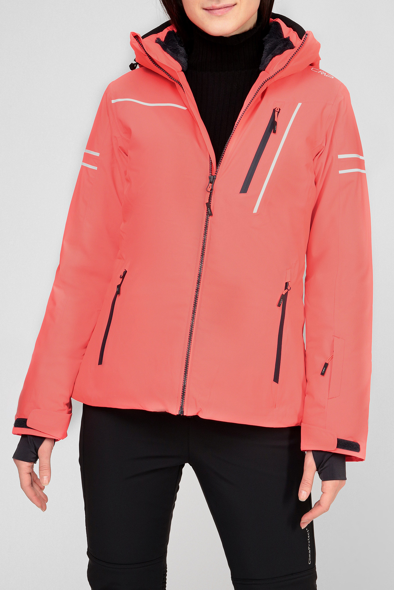 Женская розовая лыжная куртка 1