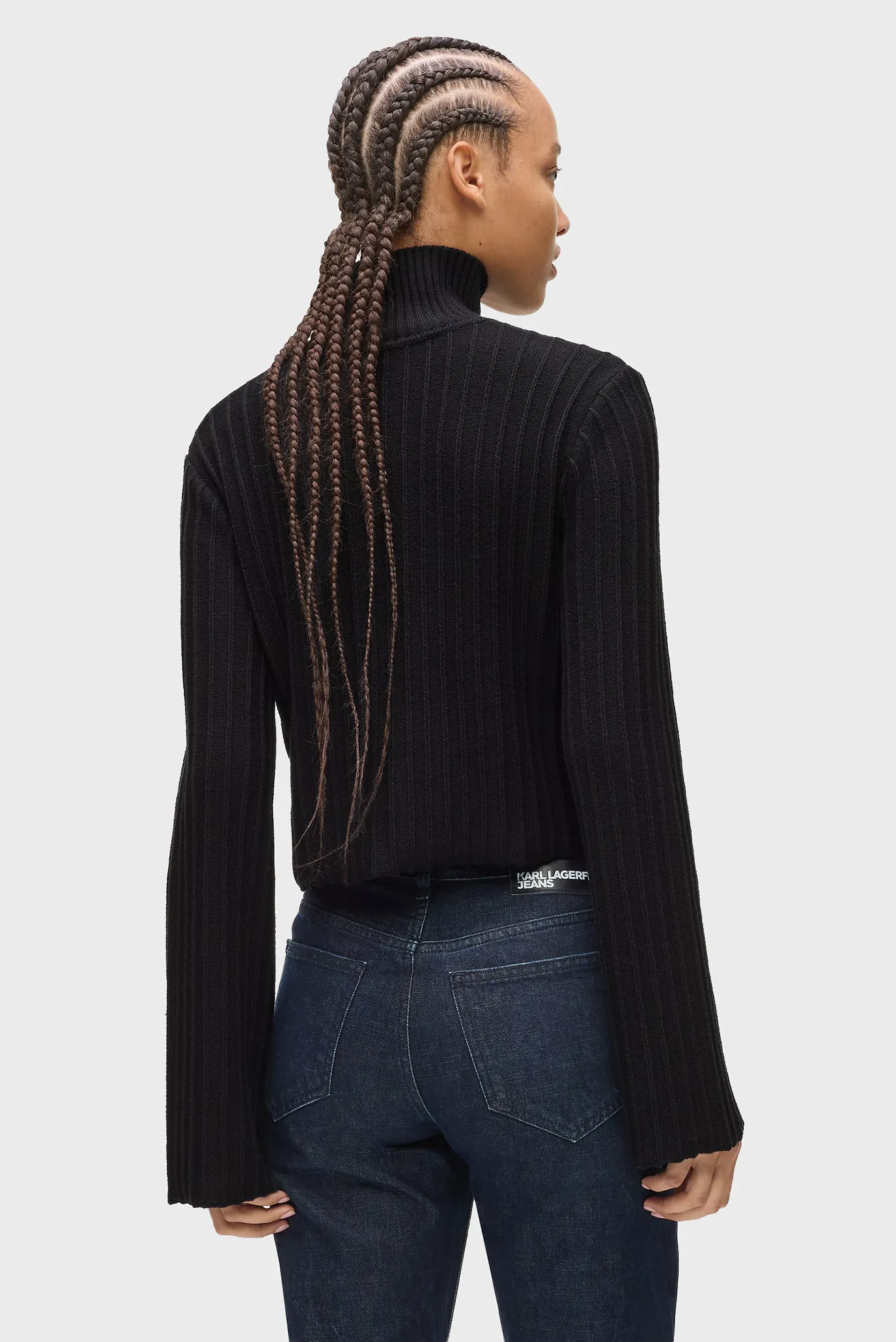 Женский черный гольф plisse 3