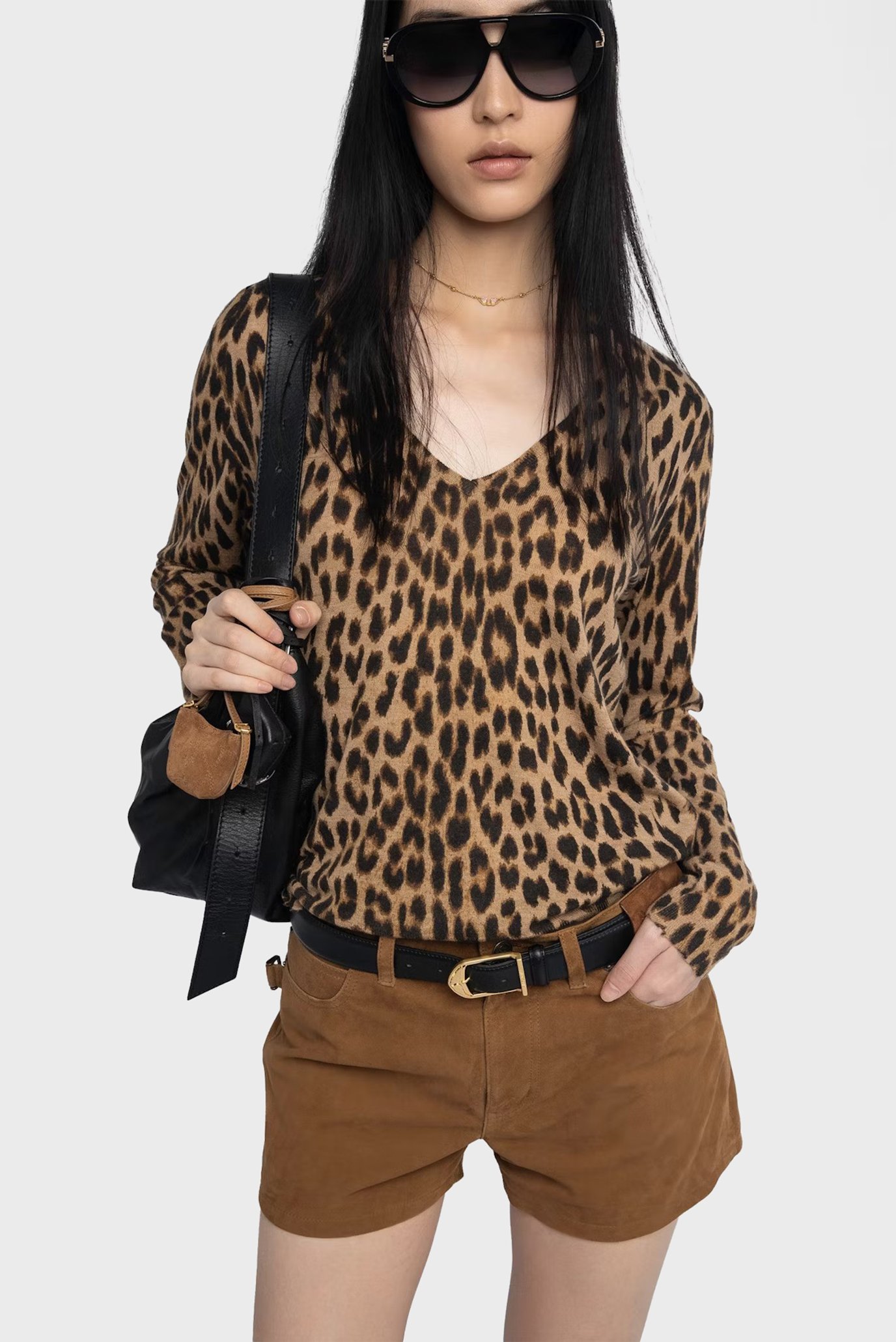 Женский бежевый кашемировый пуловер с узором Rivy Бежевый XS ZADIG&VOLTAIRE KWSW02839_DAIM Женский бежевый кашемировый пуловер с узором Rivy Бежевый XS ZADIG&VOLTAIRE KWSW02839_DAIM