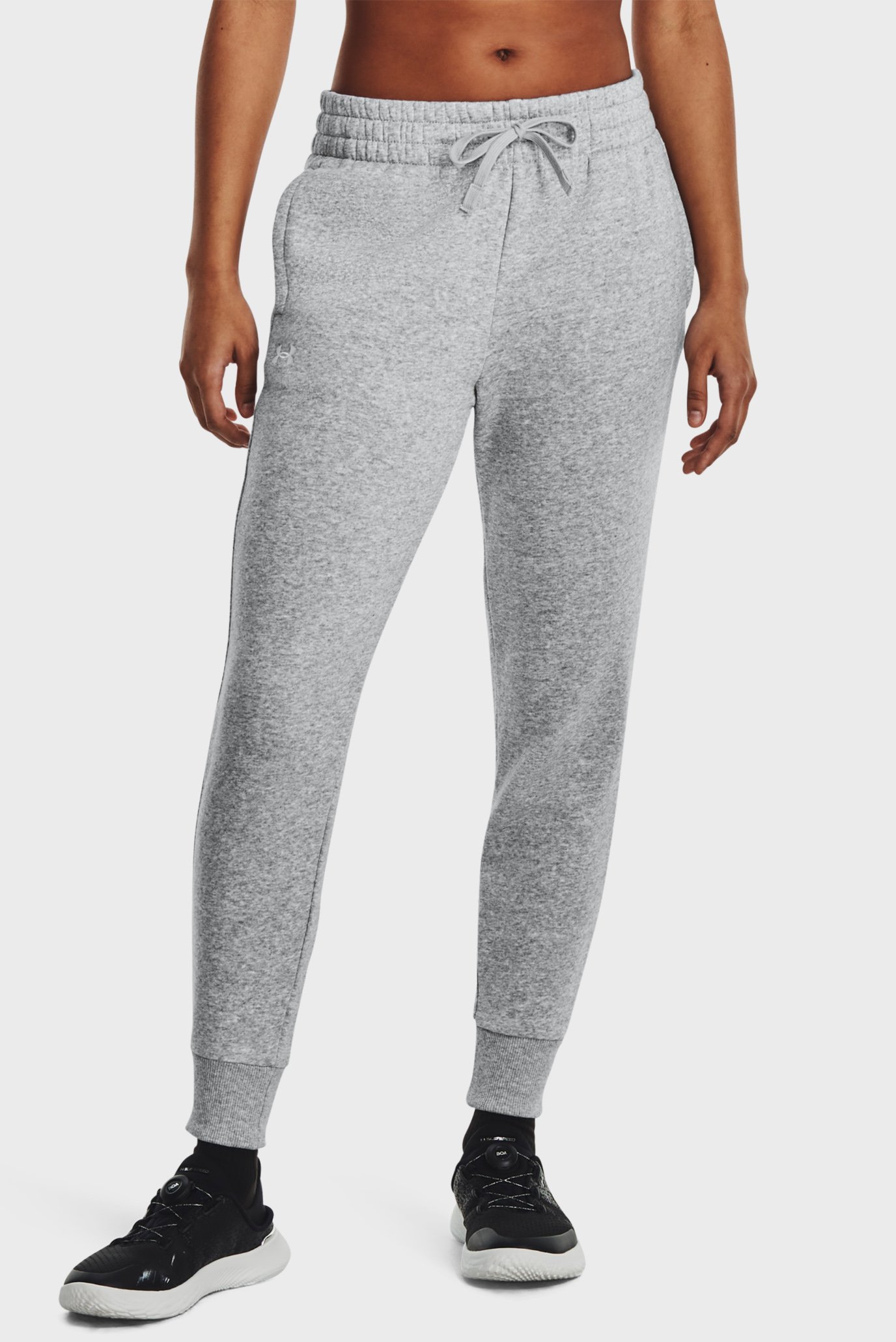 Женские серые спортивные брюки UA Rival Fleece Jogger 1