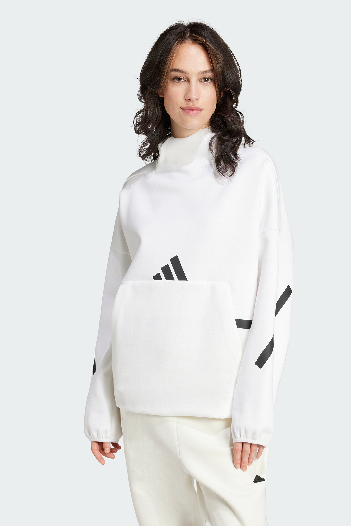 Женское белое худи adidas Z.N.E. 1