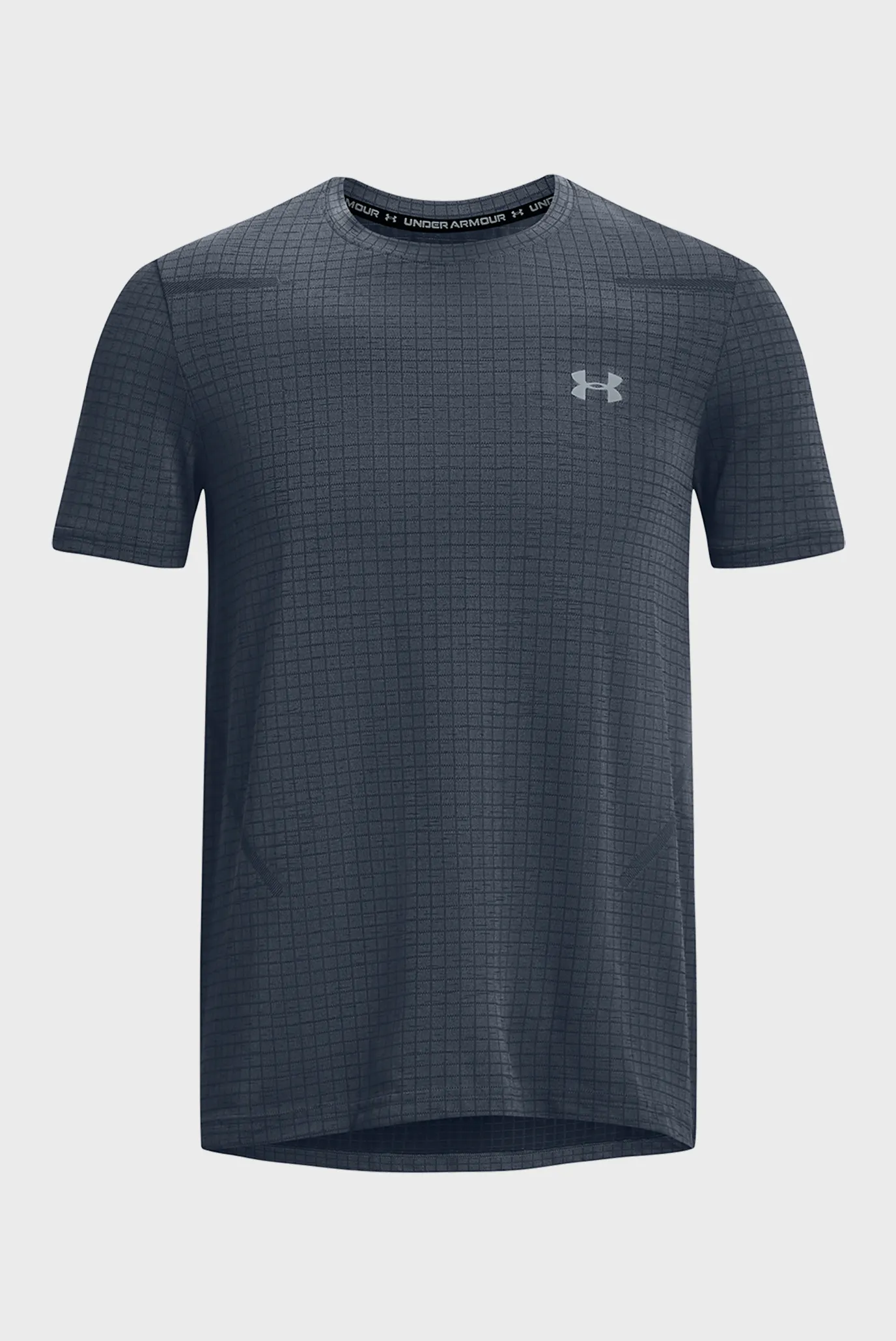 Чоловіча сіра картата футболка UA Seamless Grid SS 5