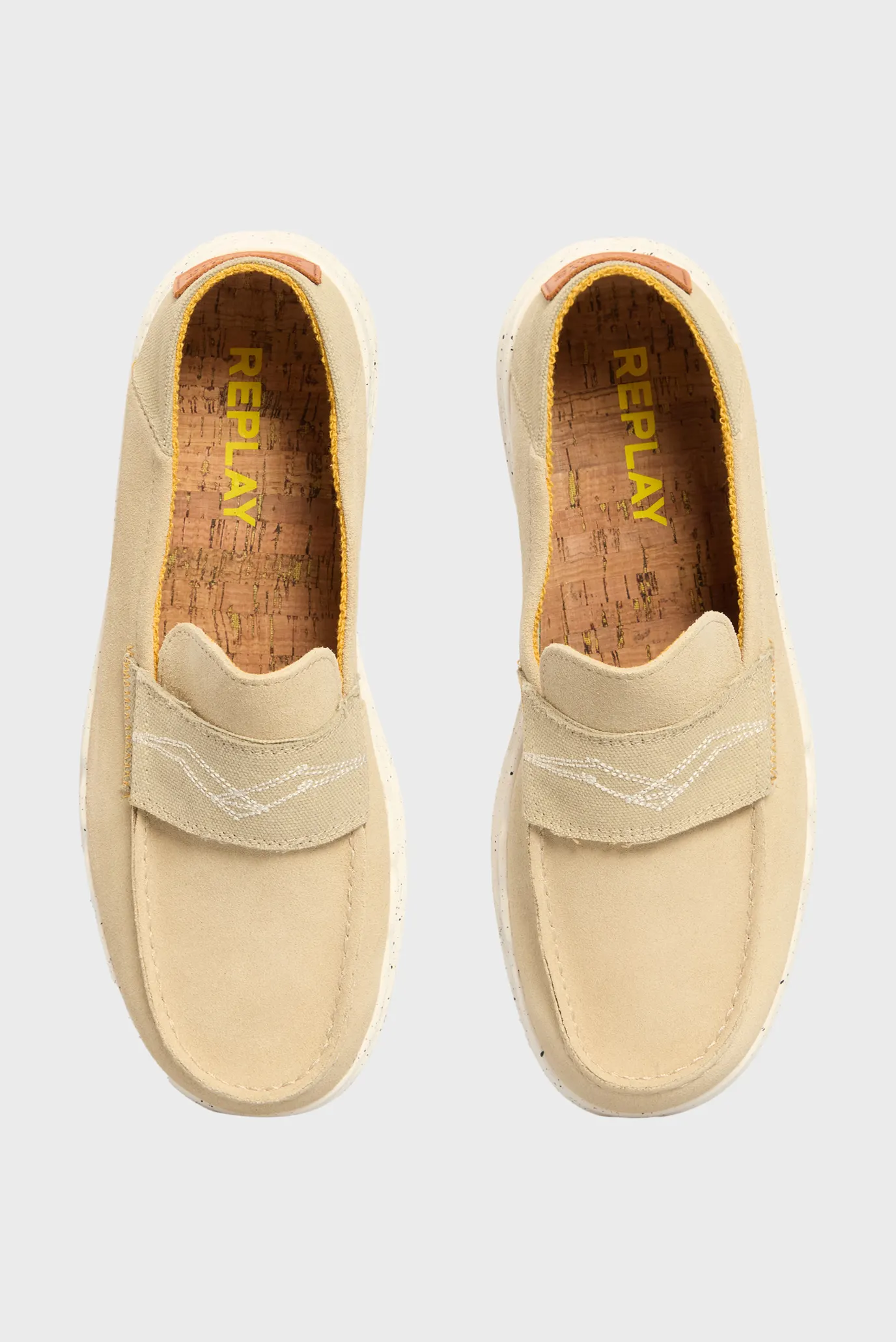 Мужские бежевые замшевые лоферы ALCYON A 4