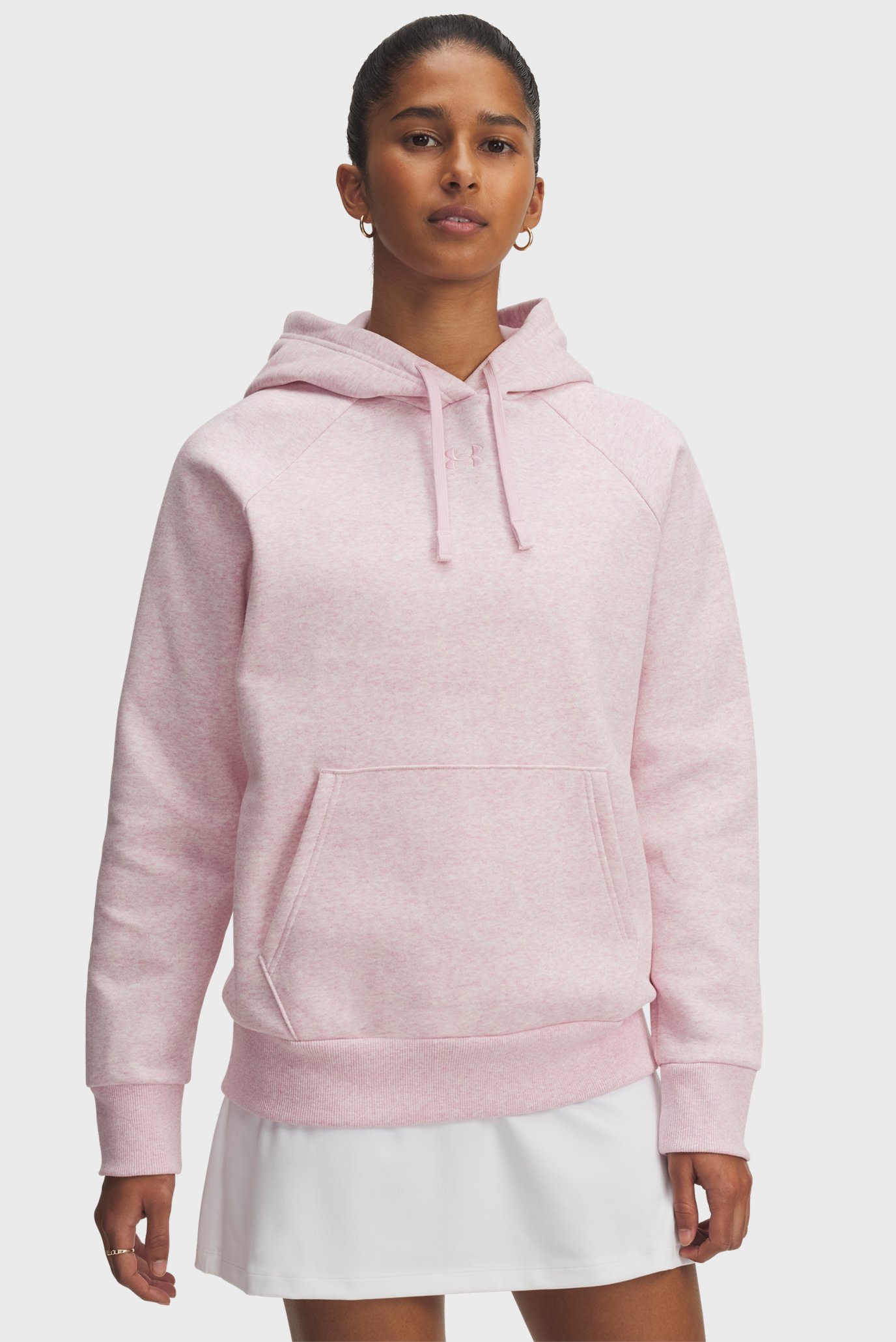 Женское пудровое худи UA Rival Fleece Hoodie Розовый XS Under Armour 1379500-648 Женское пудровое худи UA Rival Fleece Hoodie Розовый XS Under Armour 1379500-648