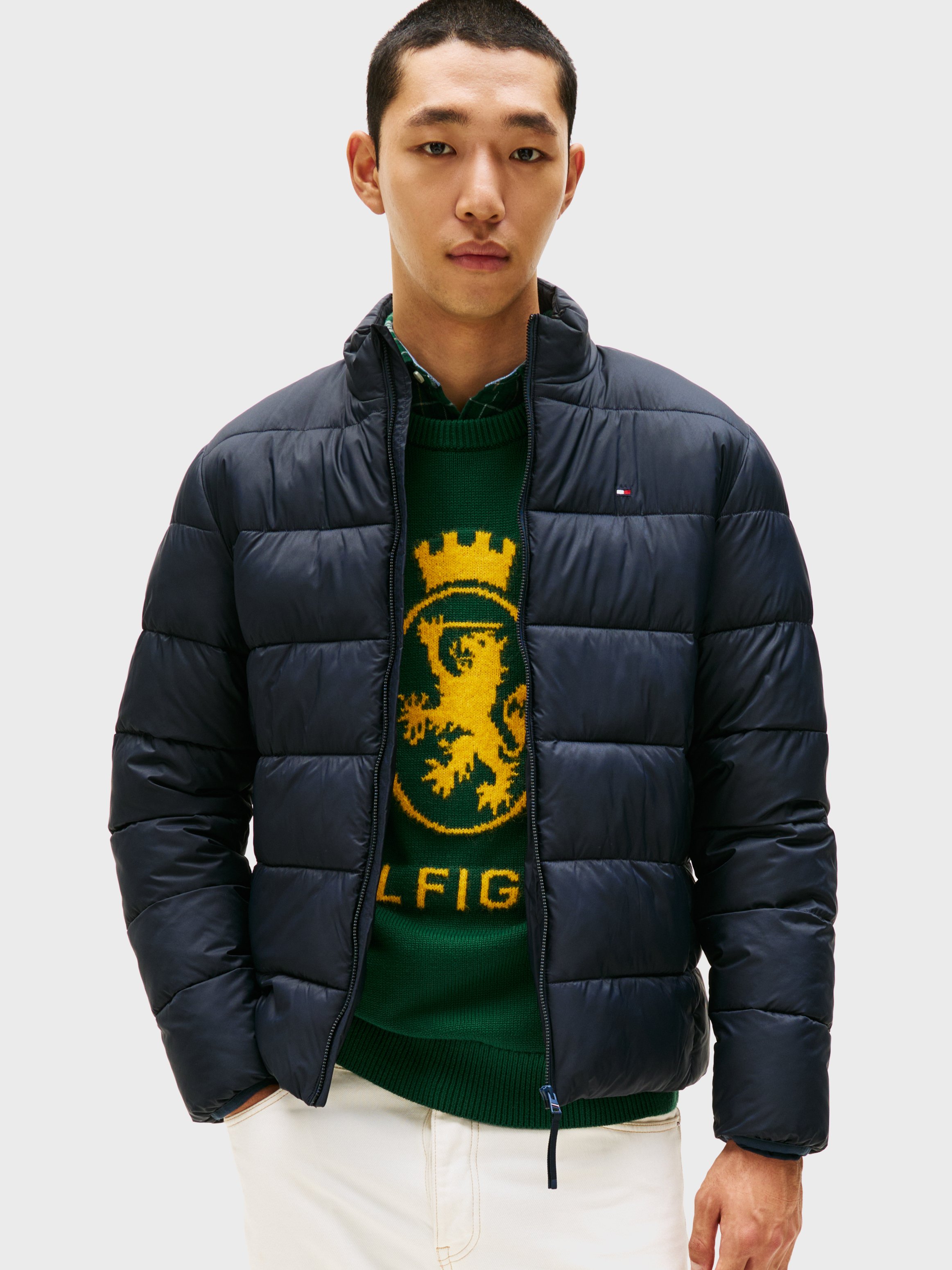 Мужская темно-синяя куртка STAND Синий XL Tommy Hilfiger MW0MW41982 Мужская темно-синяя куртка STAND Синий XL Tommy Hilfiger MW0MW41982