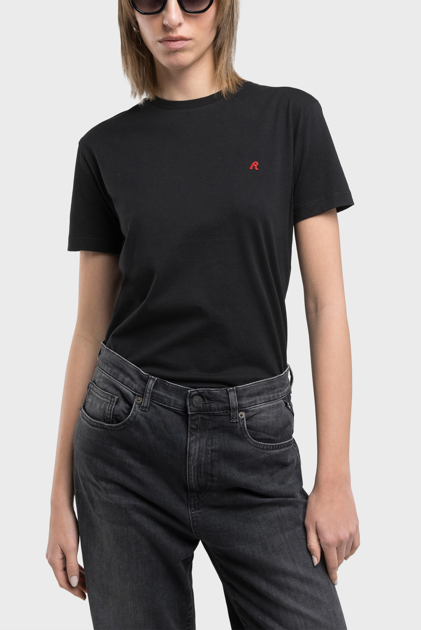 Женская черная футболка Черный XS Replay W3566B.000.2660