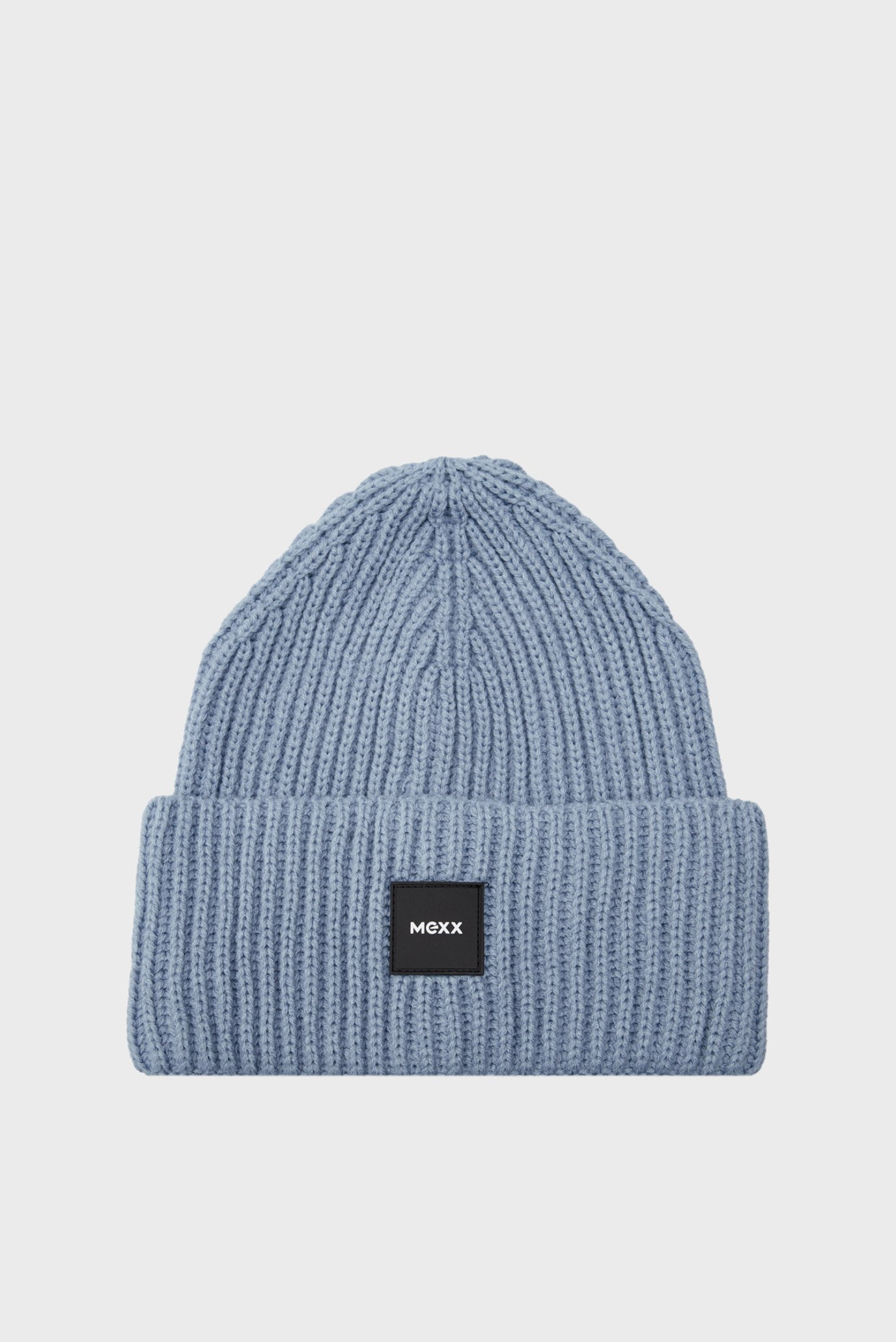 Мужская голубая шапка Ribbed beanie 1