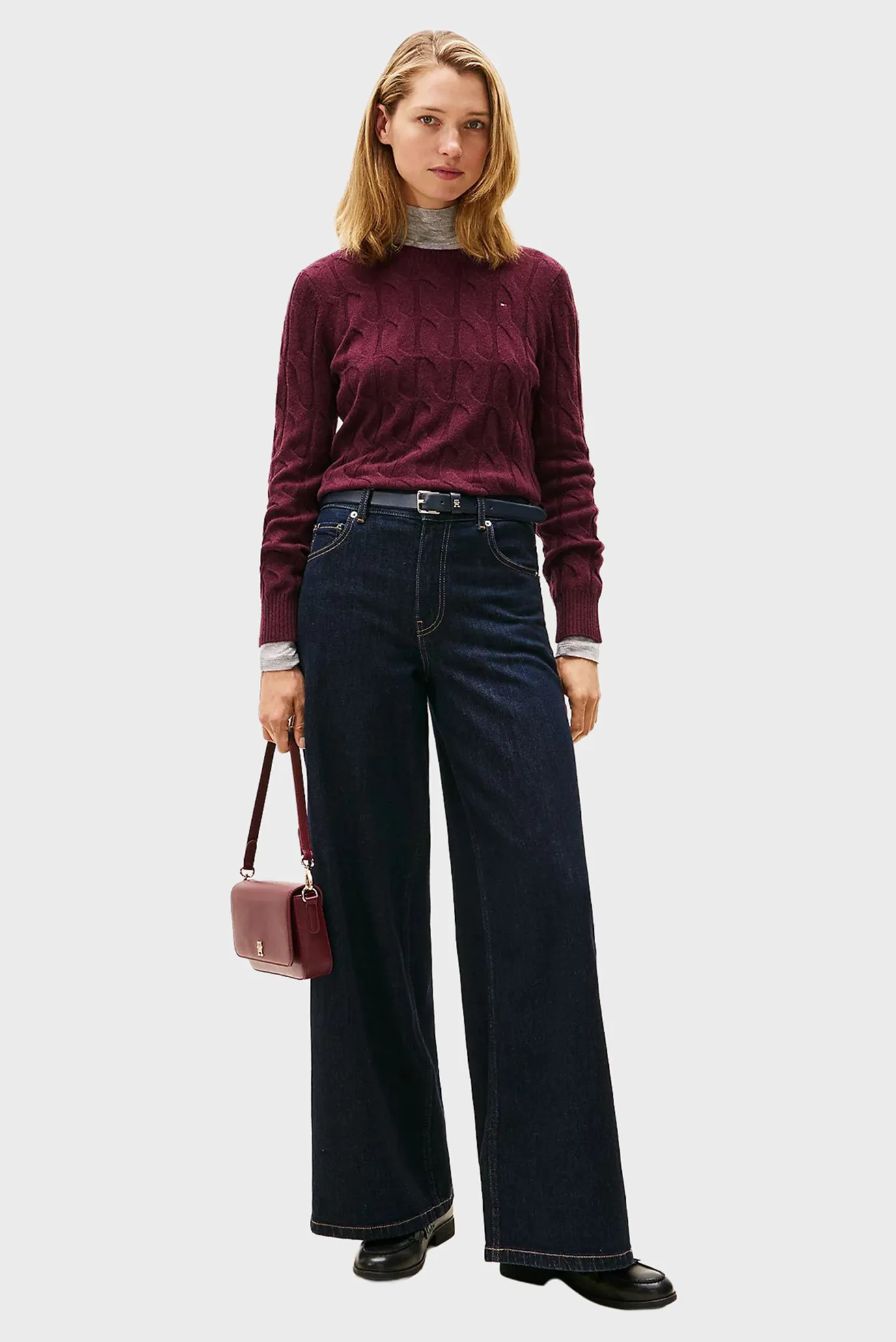 Женский бордовый шерстяной джемпер SOFT 2