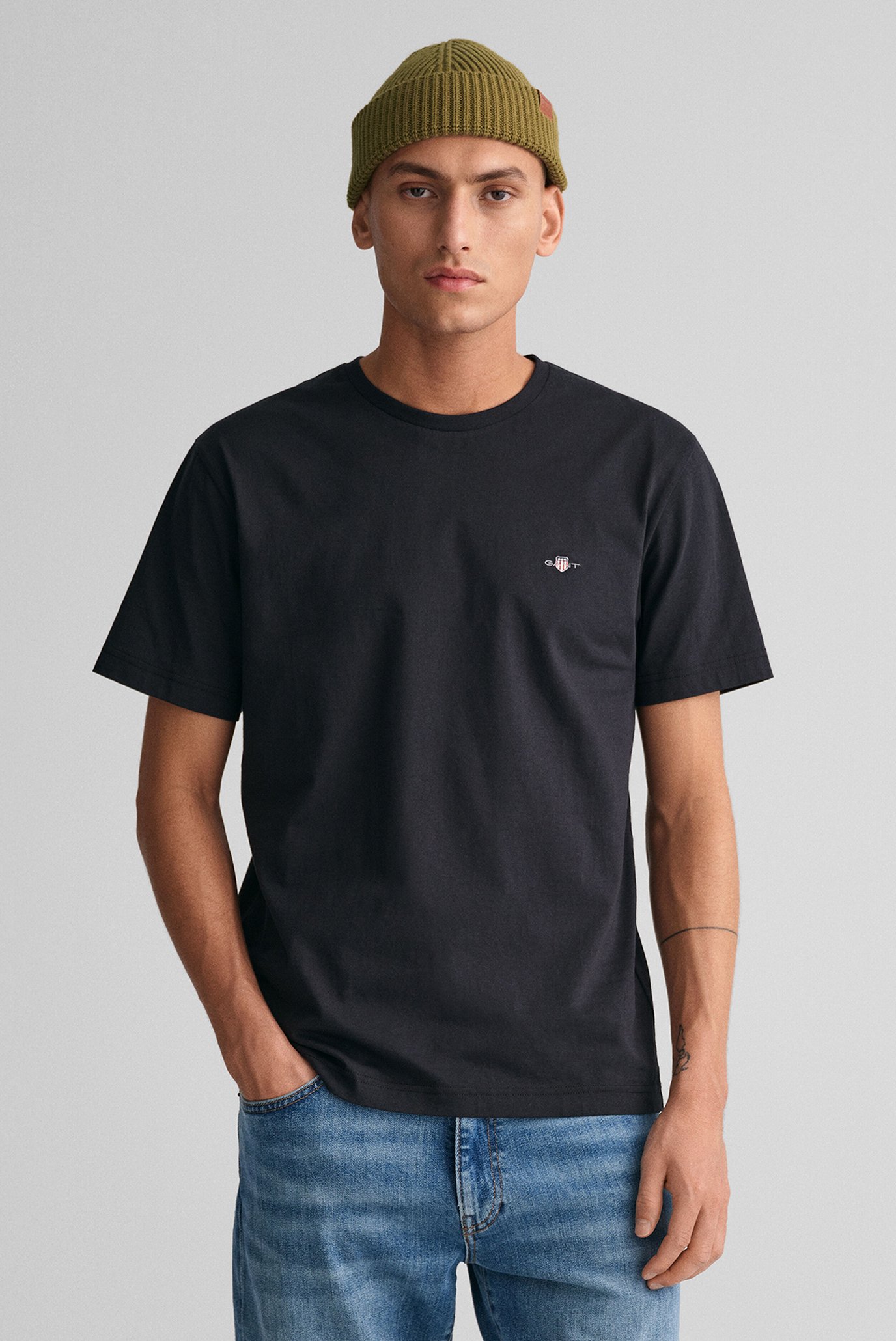 Мужская черная футболка REG SHIELD SS T-SHIRT 1