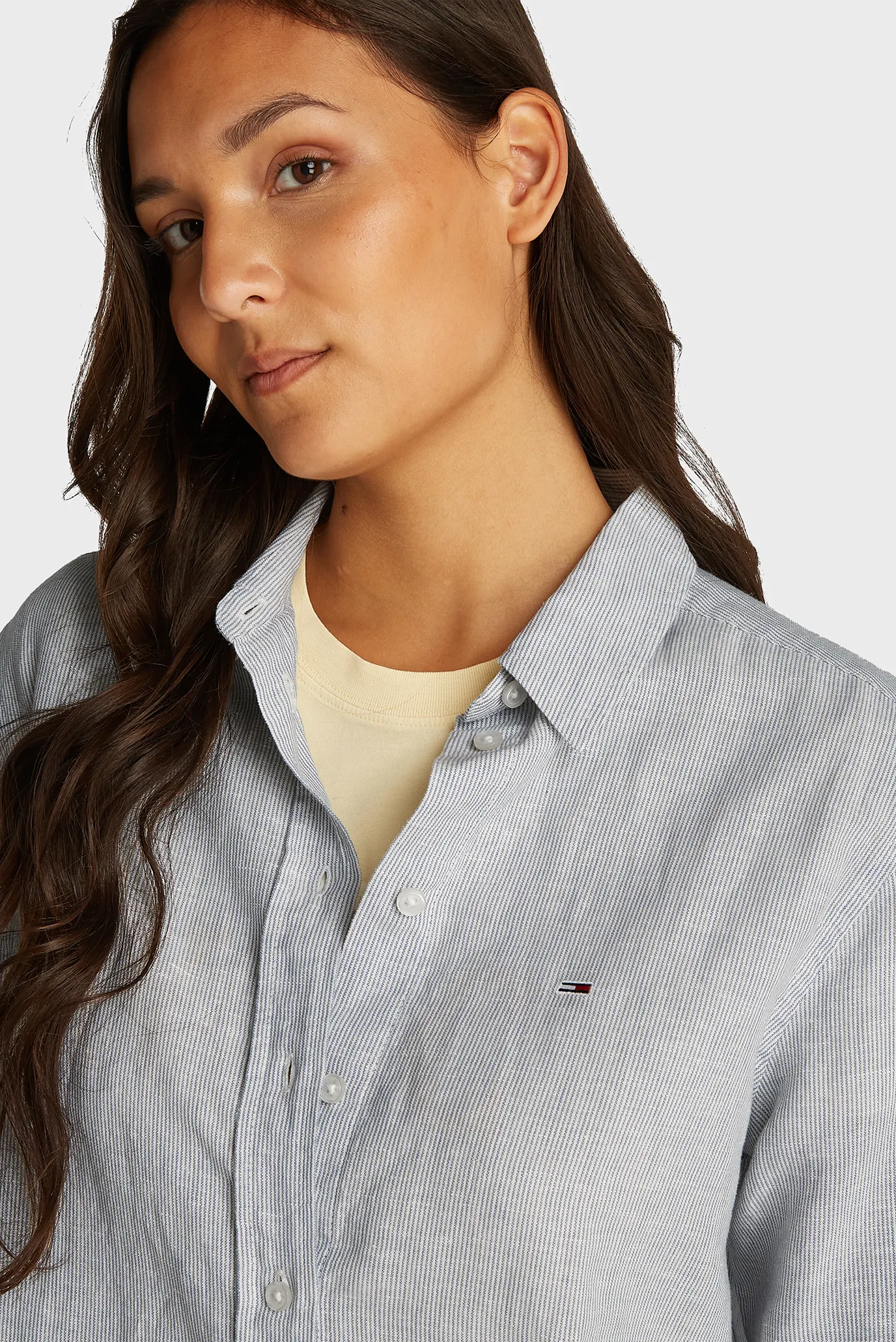 Женская голубая рубашка в полоску TJW RLX LINEN 4