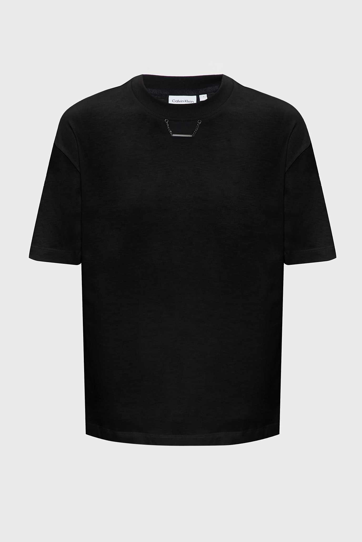 Женская черная футболка CHAIN DETAIL OVERSIZED 1