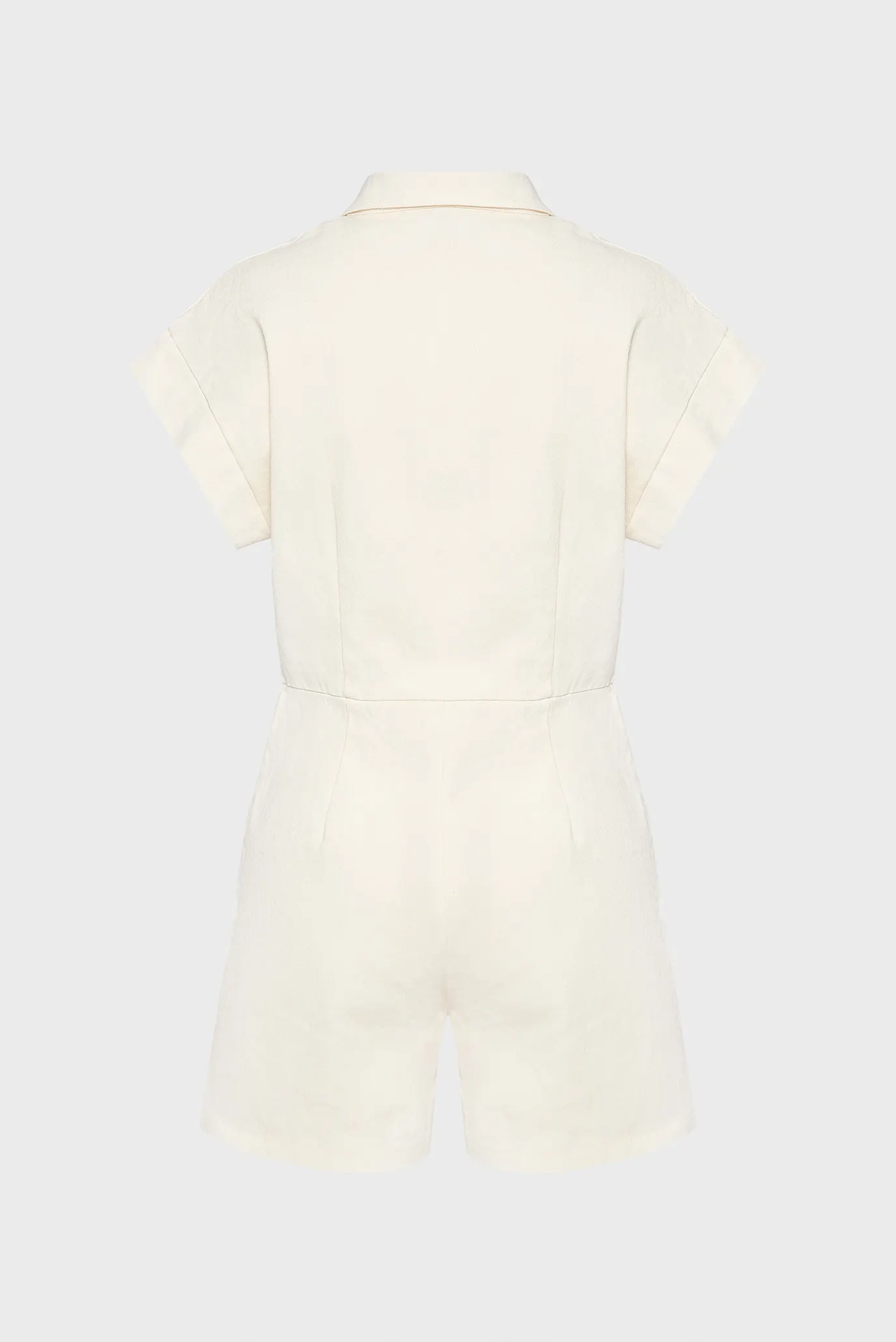 Жіночий білий джинсовий комбінезон 2