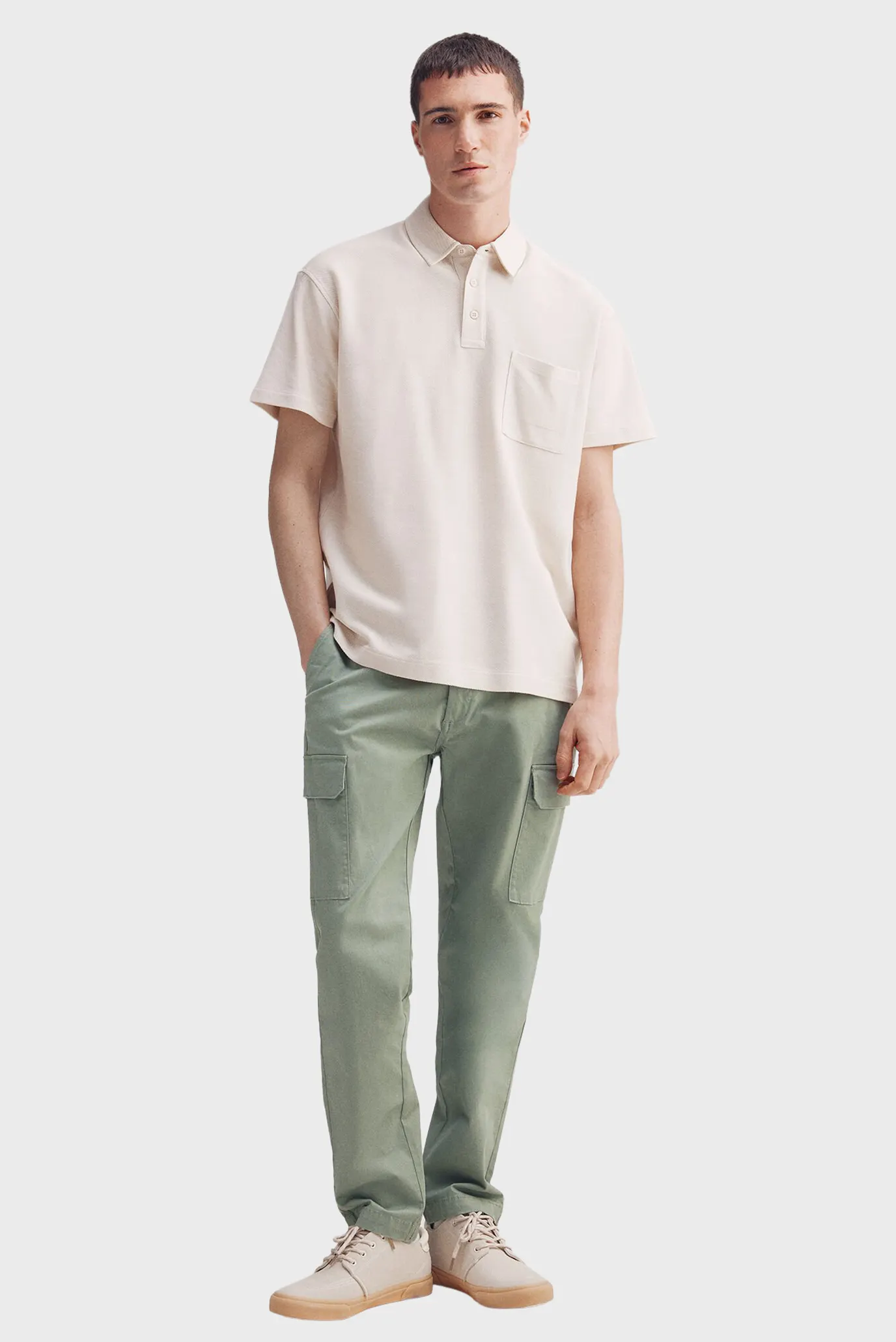 Чоловіче біле поло regular fit 2