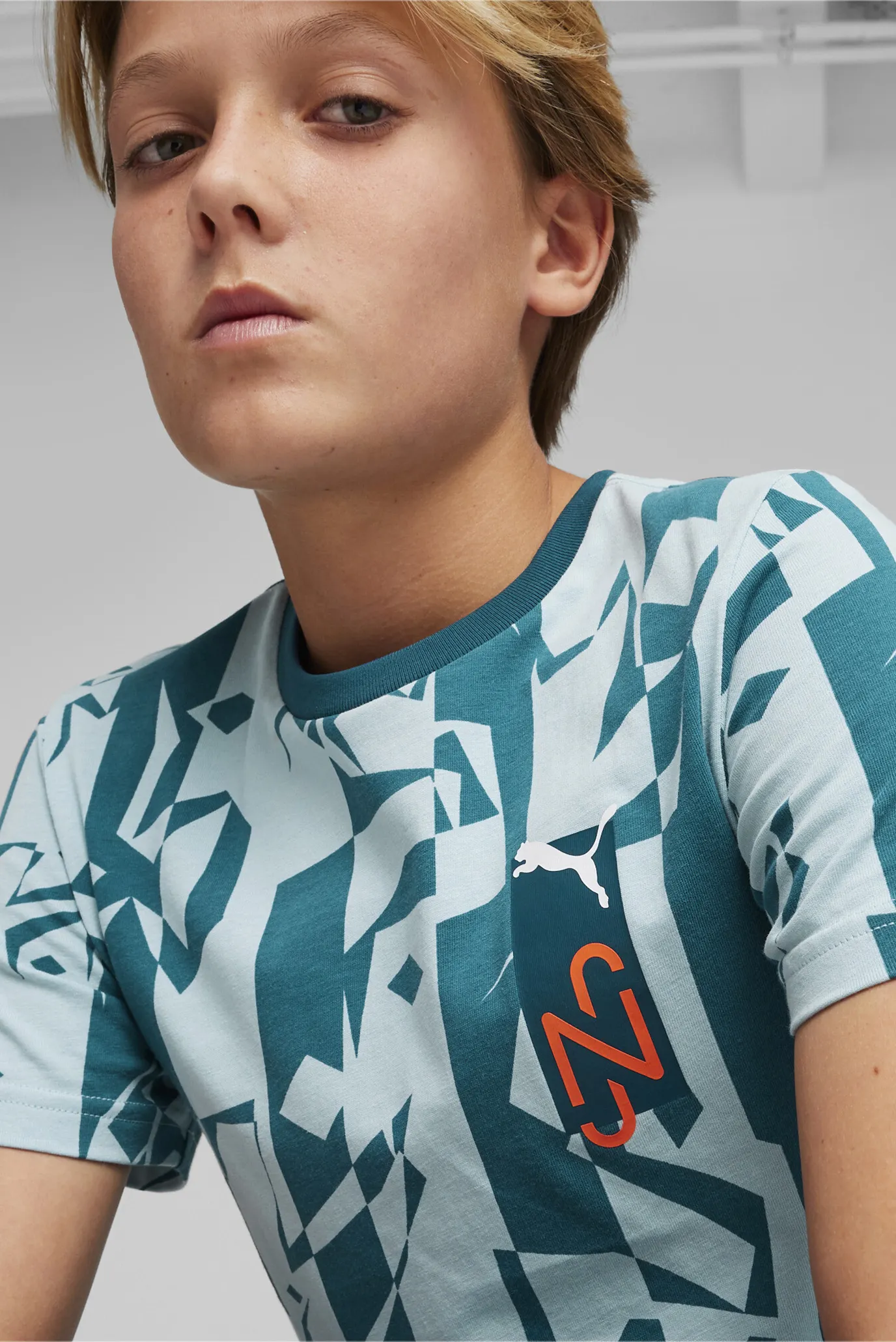 Детская бирюзовая футболка PUMA x NEYMAR JR Creativity Youth Tee 4