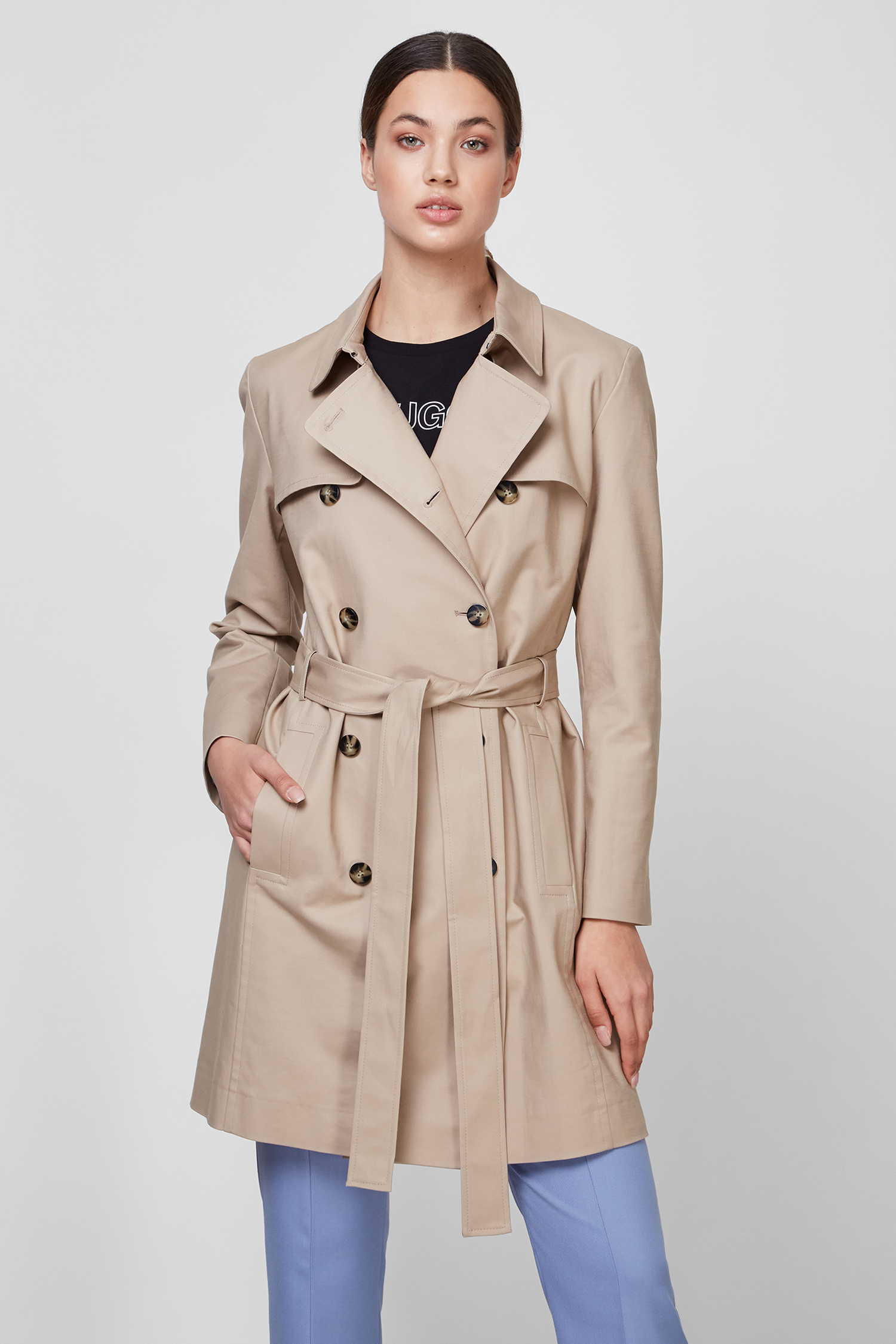 Женский бежевый тренч Makaras-2 HUGO 50455244;269 — MD-Fashion