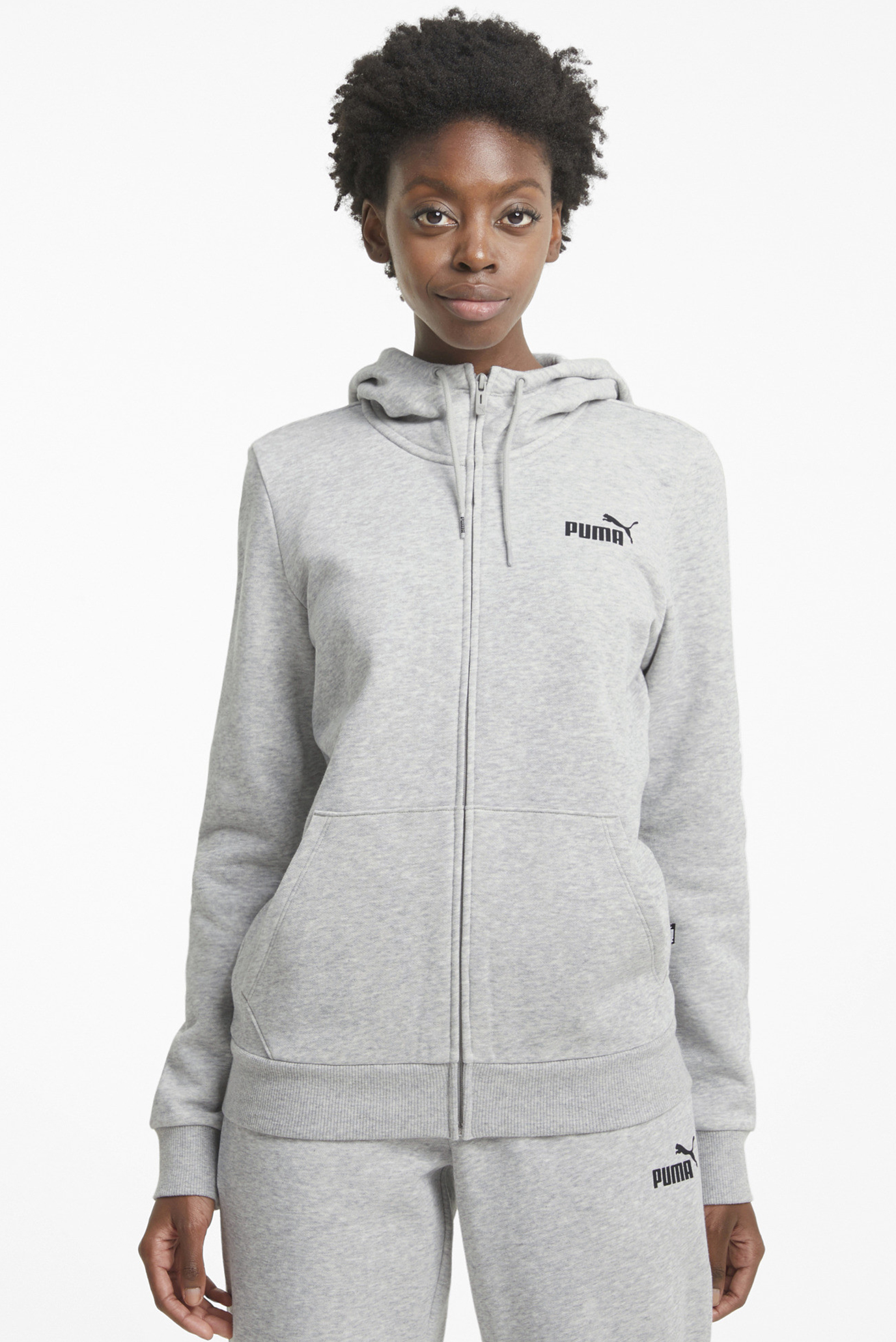 Женское серое худи Essentials Full-Zip Women’‎s Hoodie 1