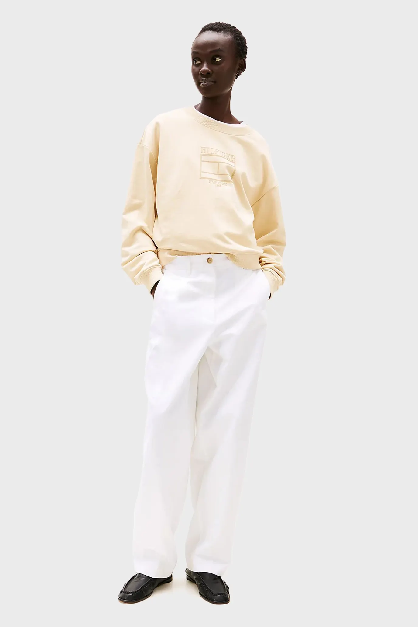 Жіночий жовтий світшот BOXY OUTLINE FLAG 2