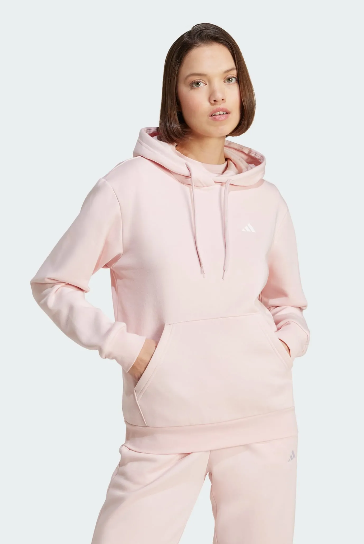 Женское розовое худи Essentials Small Logo Feel Cozy 1