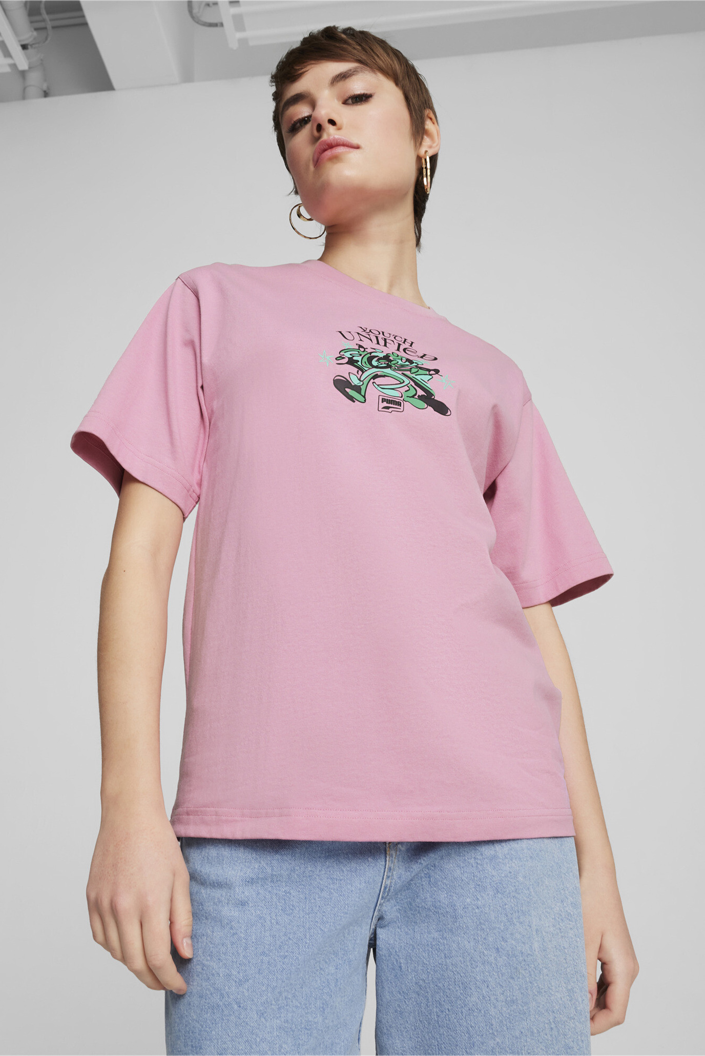 Жіноча рожева футболка DOWNTOWN Relaxed Graphic Tee Women 1