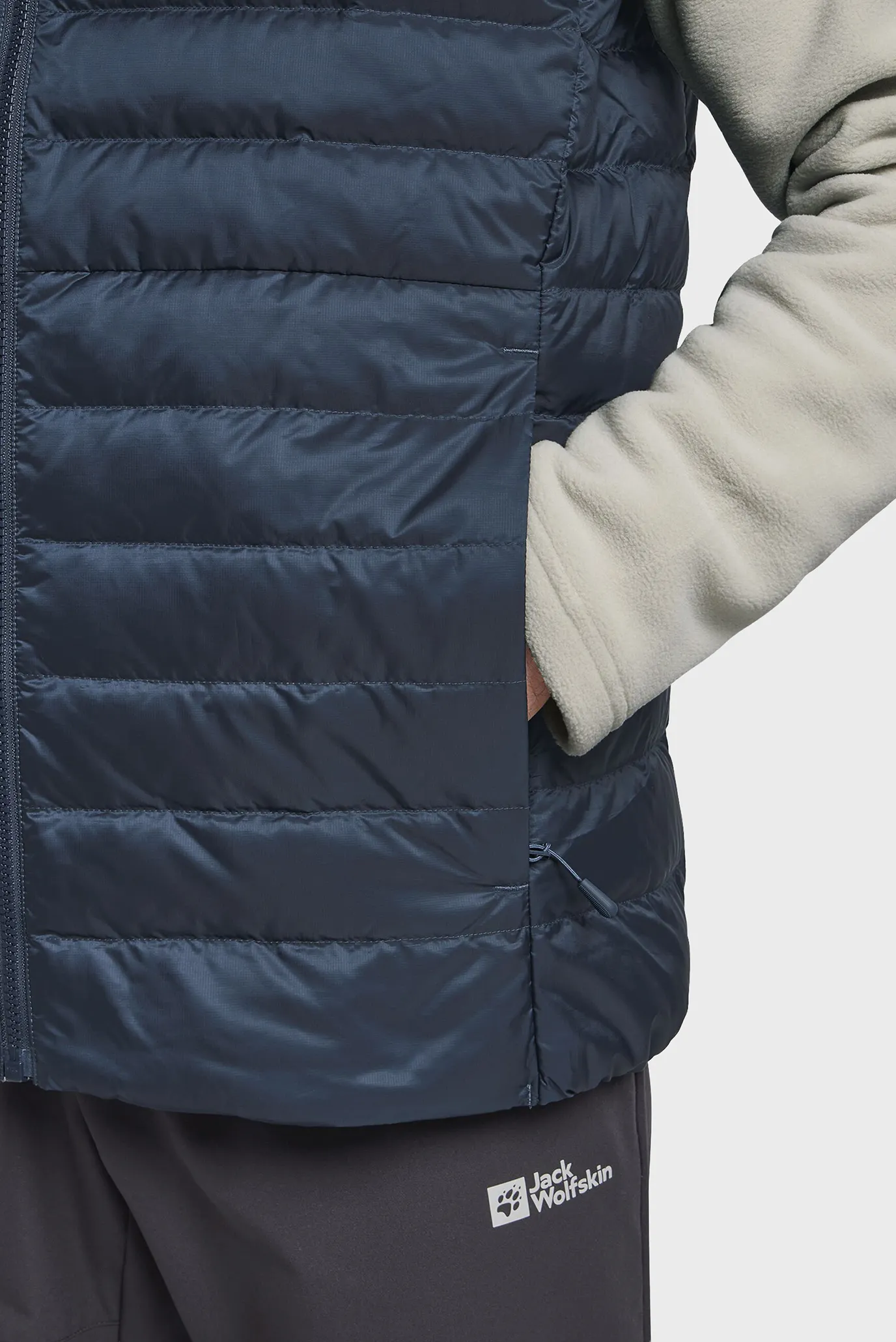 Мужской темно-синий пуховый жилет 5