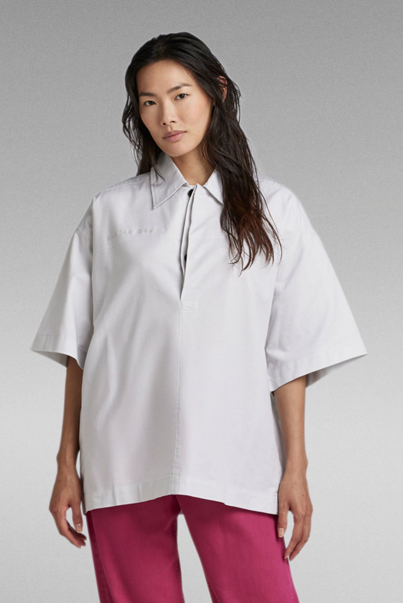 Женская белая блуза Oversized 1