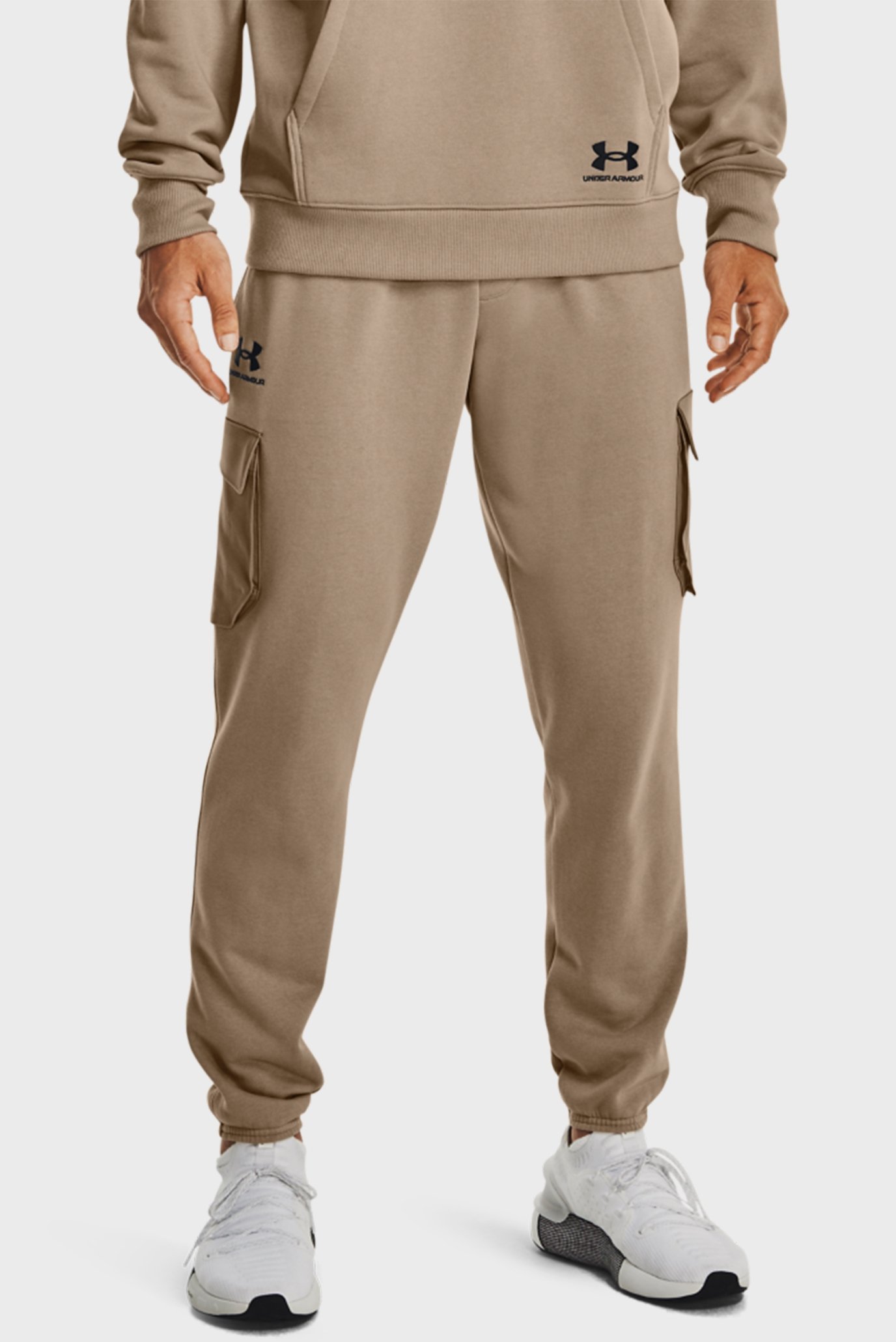 Чоловічі бежеві спортивні штани UA Heavyweight Terry Jogger 1