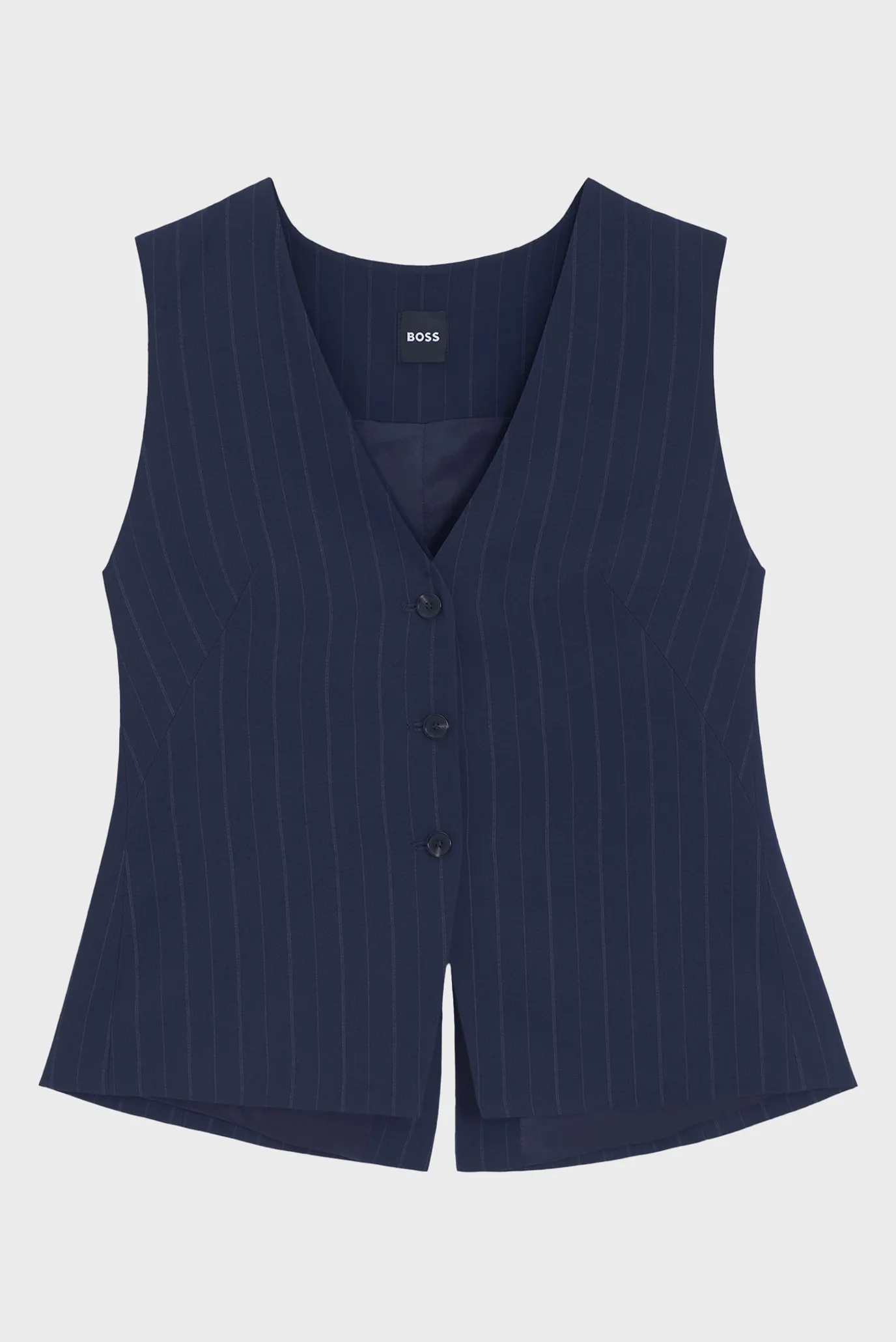 Женский темно-синий жилет в полоску 5