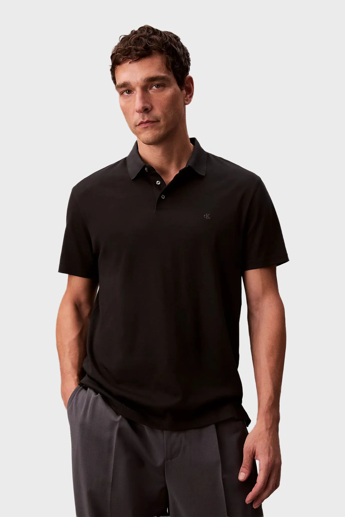 Чоловіче чорне поло SUPIMA CHEST 1