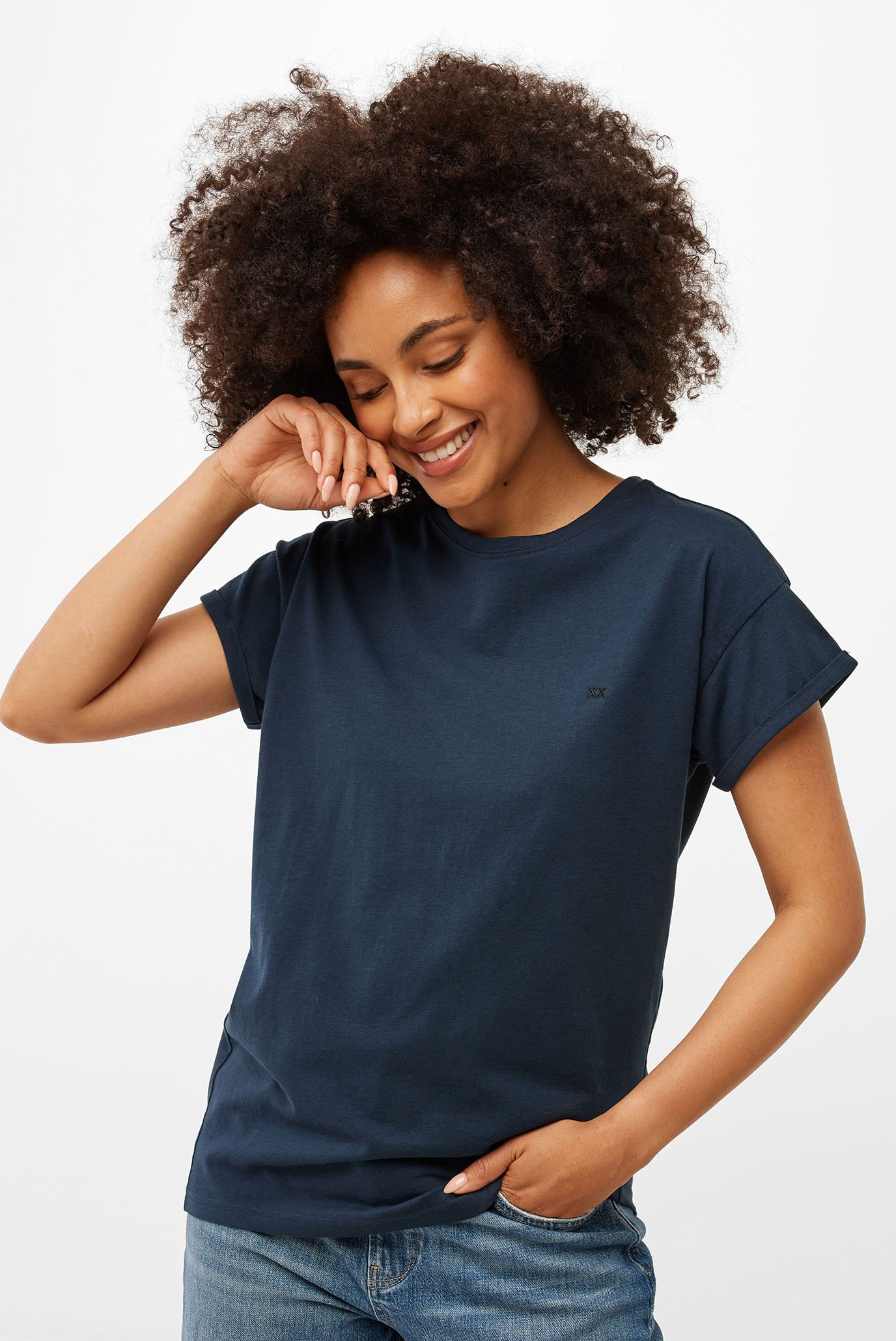 Женская темно-синяя футболка FAY 1