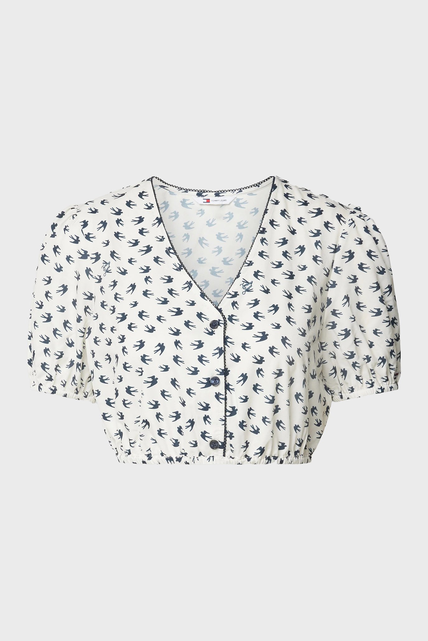 Женский белый топ с узором TJW CRP AOP SS BLOUSE 1