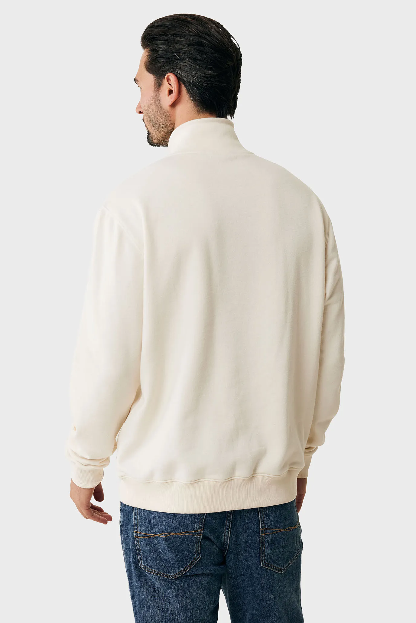 Мужская белая кофта High neck sweater with zipper 3