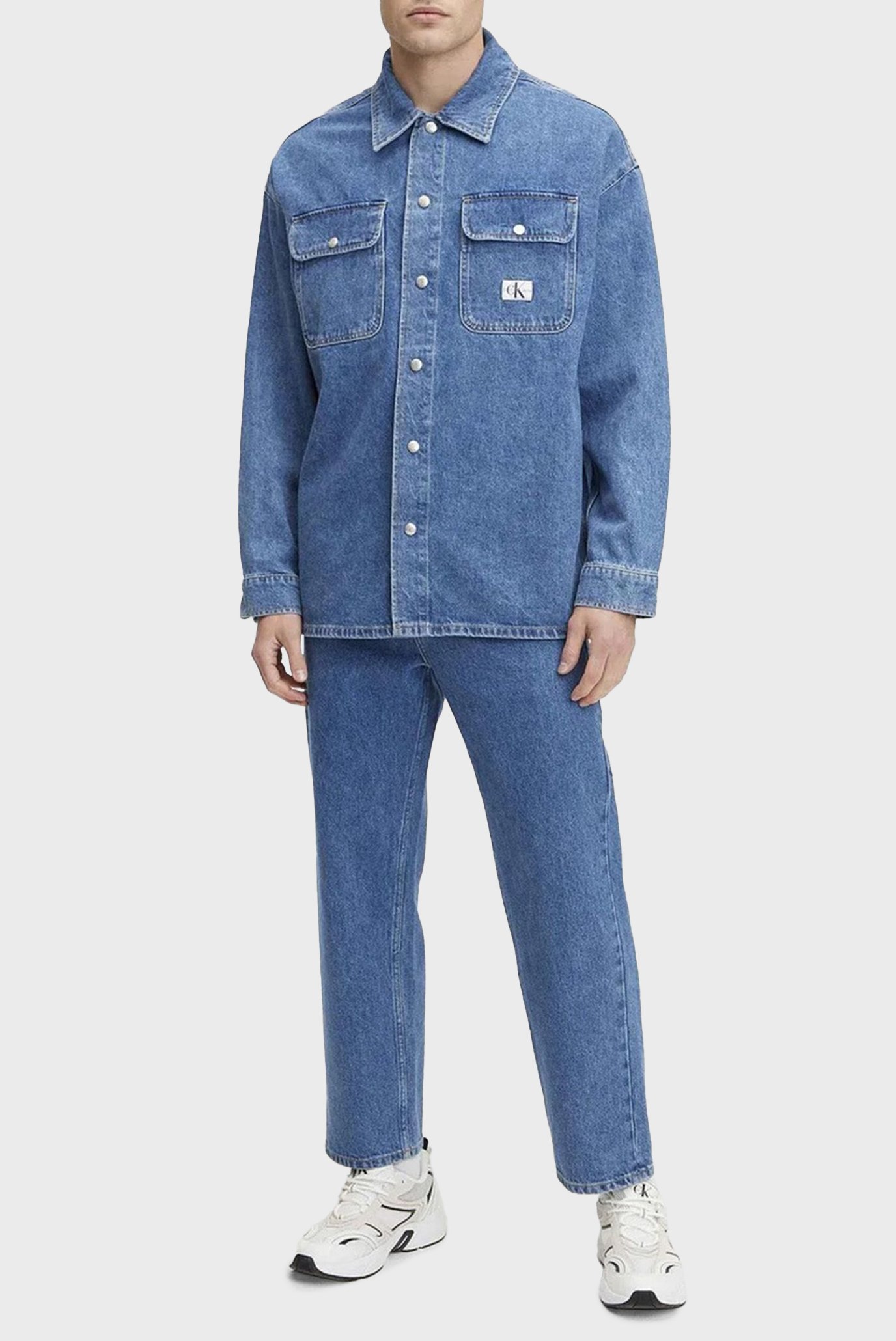 Мужская синяя джинсовая рубашка BOXY LOOSE 1